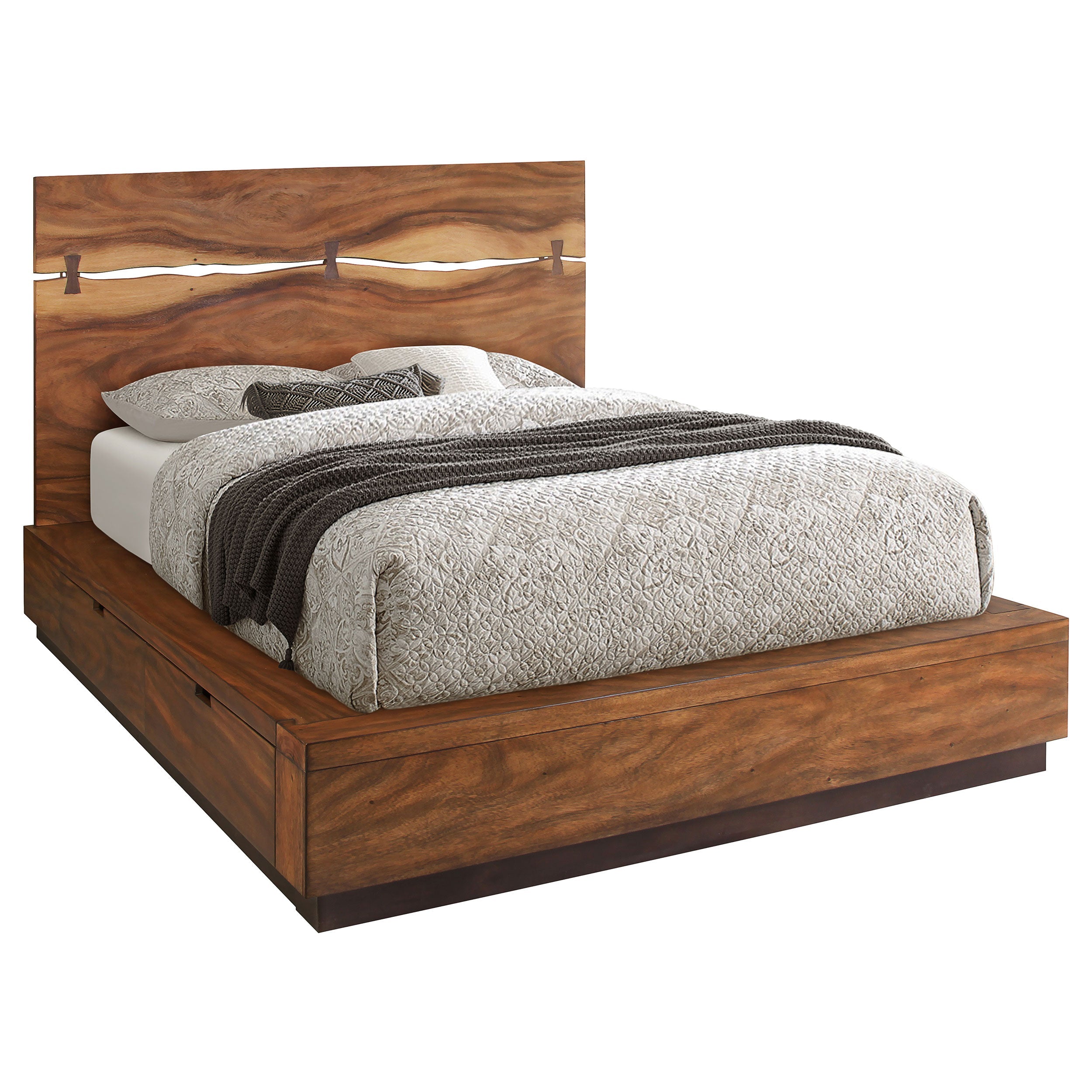 Winslow Wood California King Panel Bed Smokey Walnut