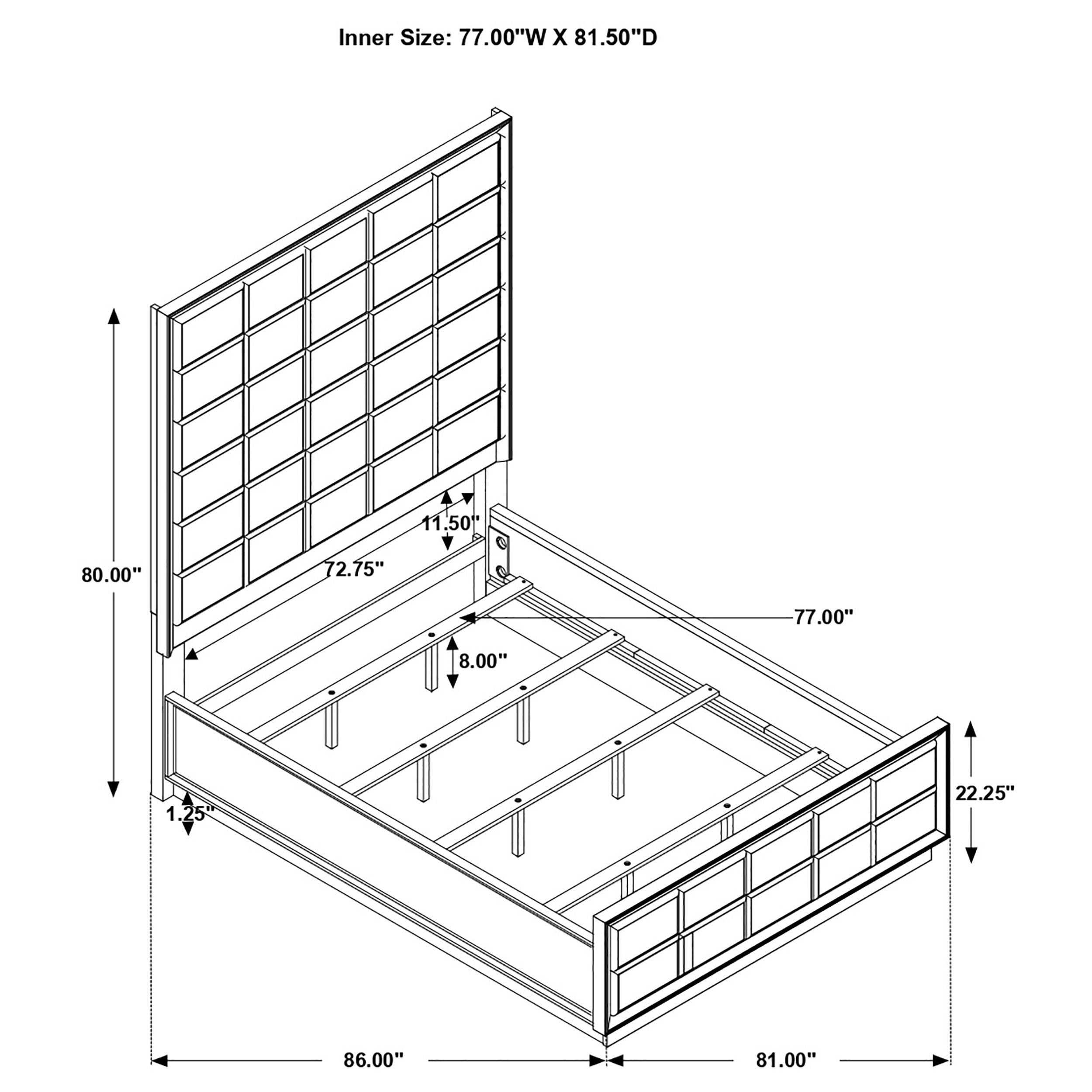 Durango Upholstered Bed Smoked Peppercorn and Grey