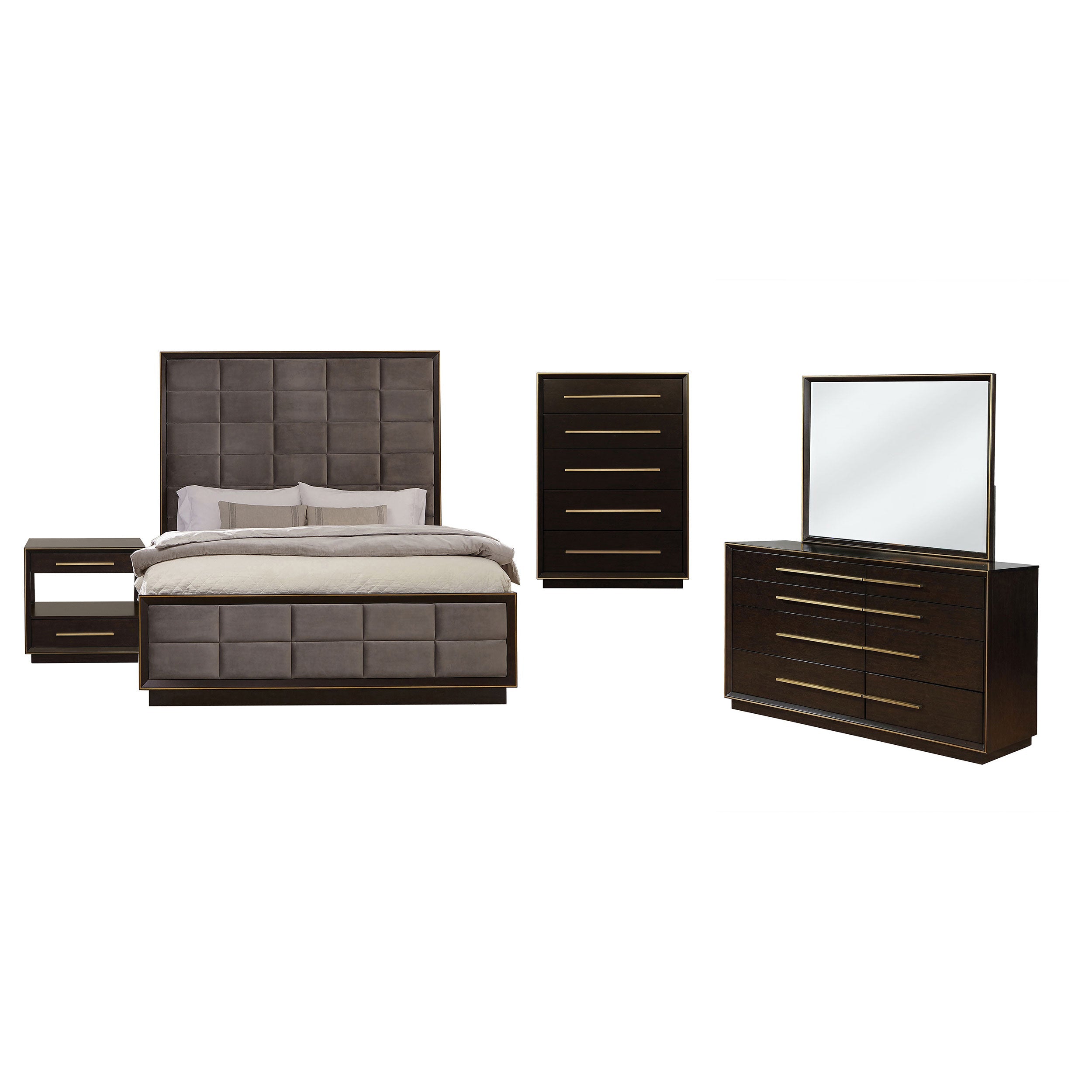 Durango Panel Bedroom Set Grey and Smoked Peppercorn