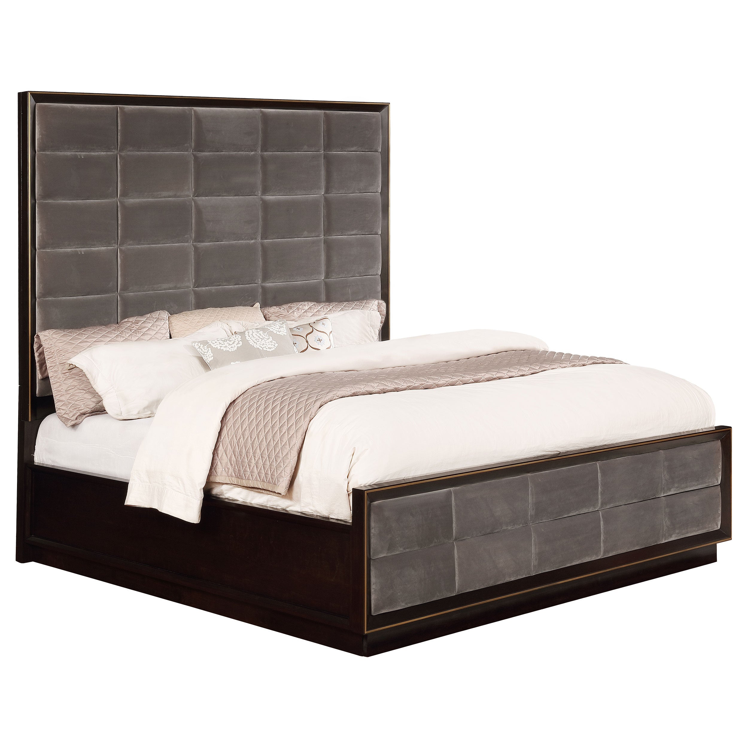 Durango Upholstered Bed Smoked Peppercorn and Grey
