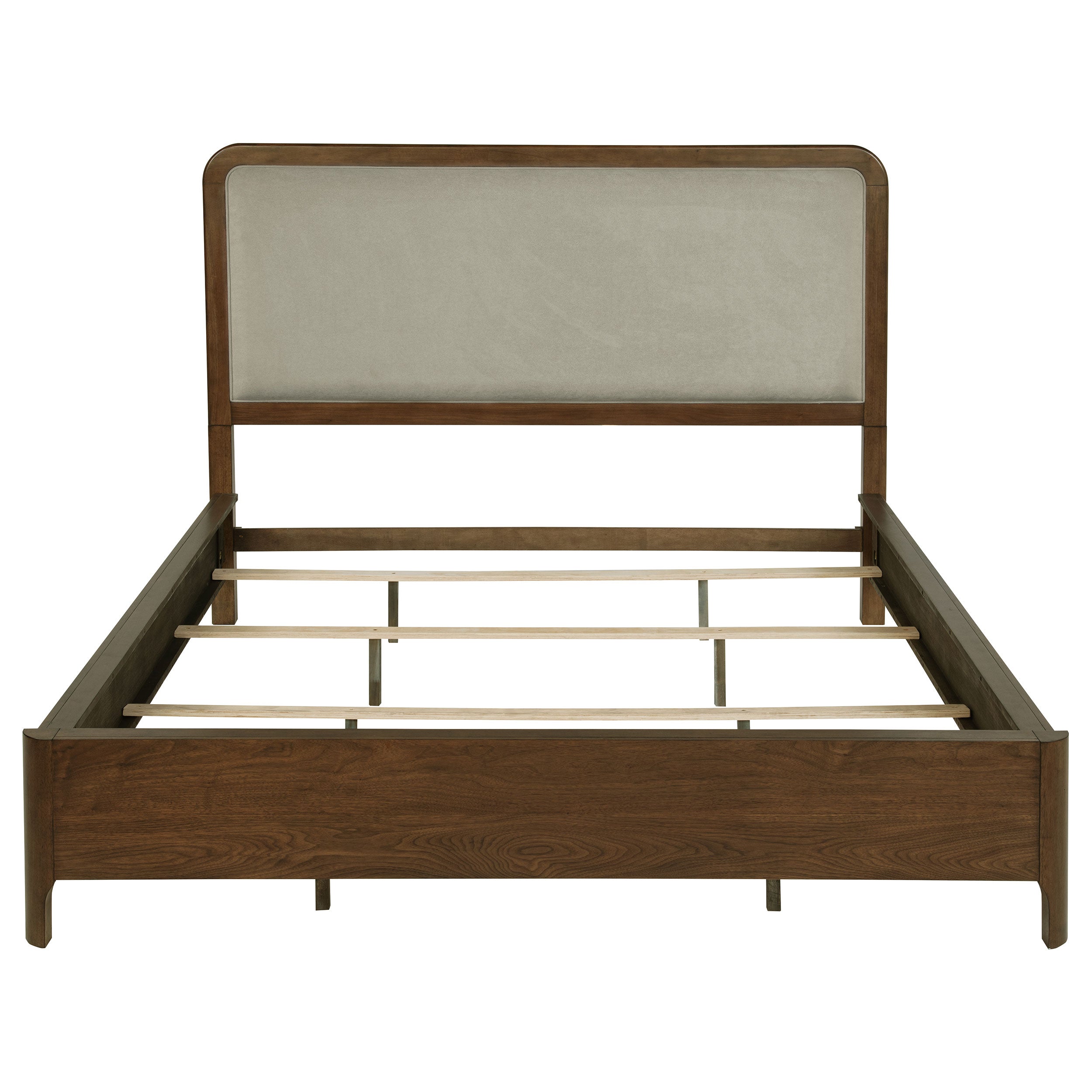 Maderia 57-inch Upholstered California King Panel Bed Walnut