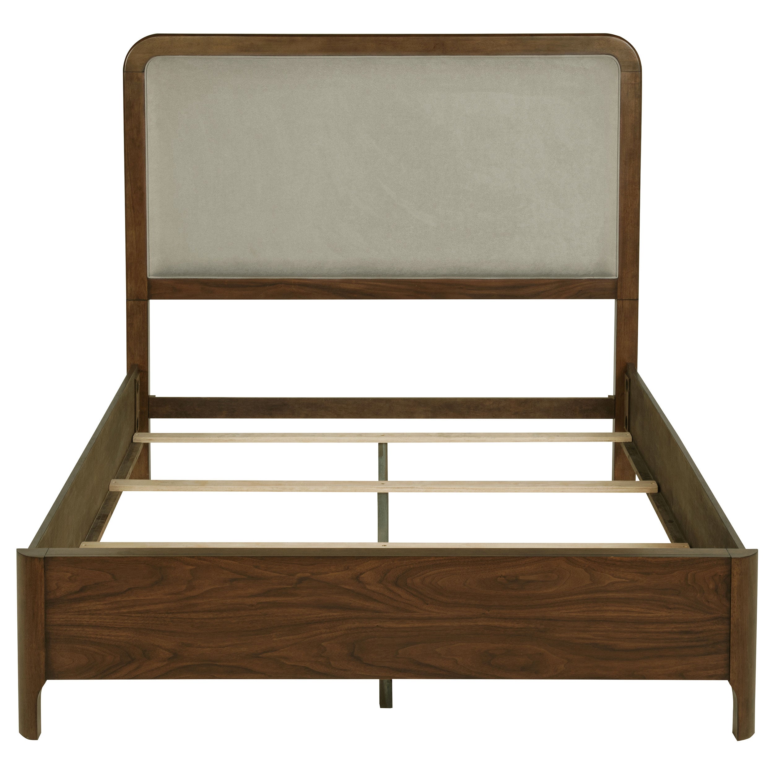 Maderia 57-inch Upholstered California King Panel Bed Walnut