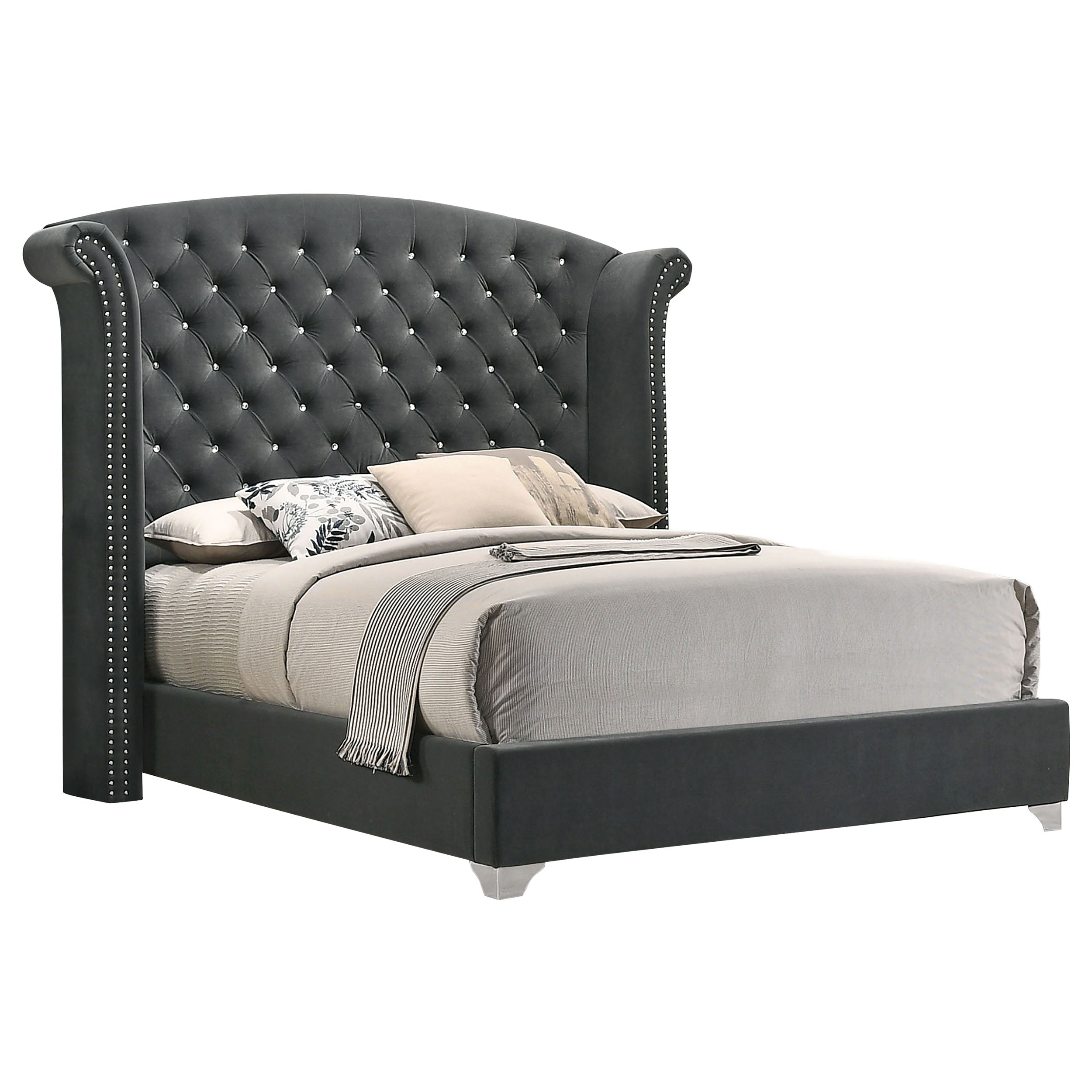 Melody Tufted Upholstered Bedroom Set Grey