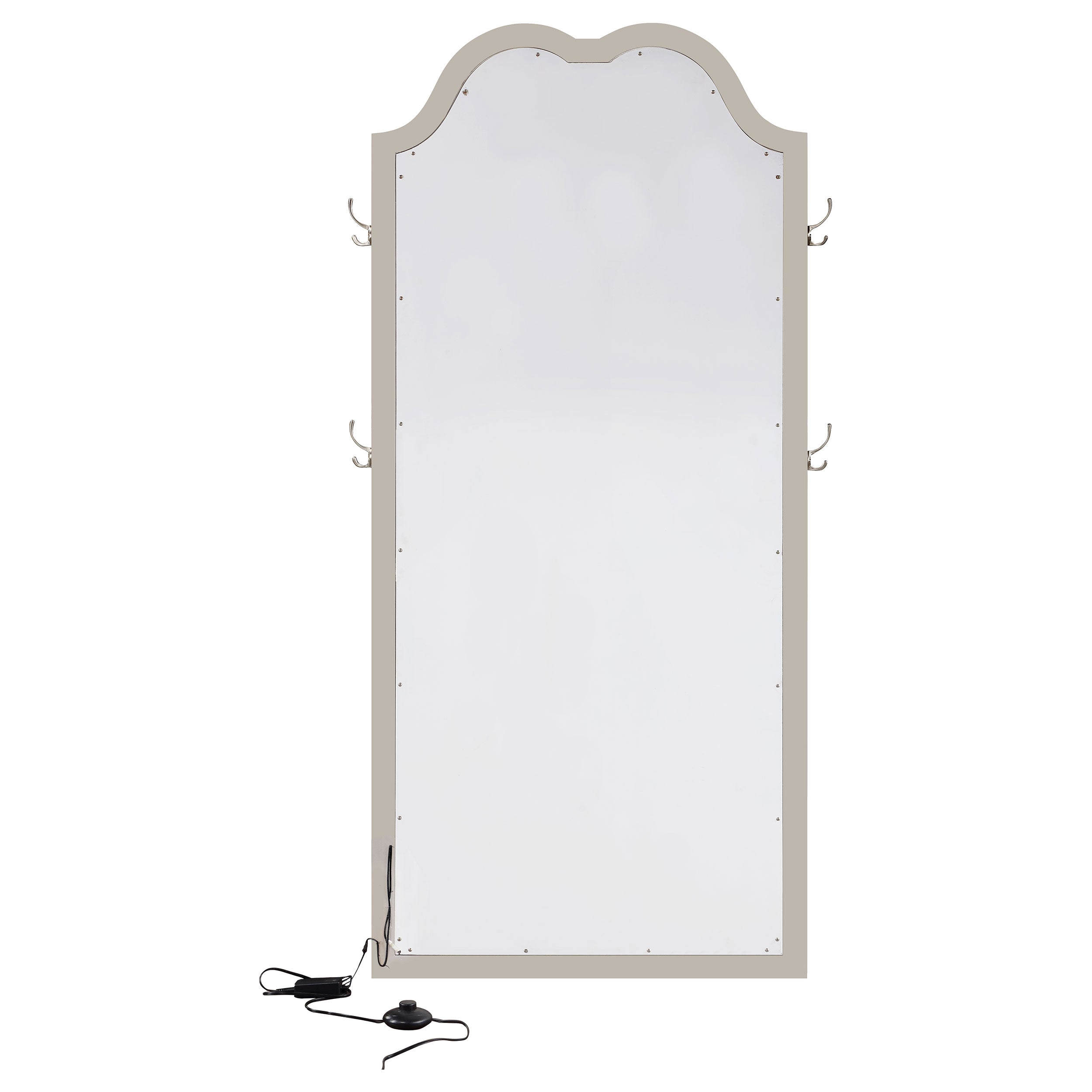 Evangeline Length LED Light Floor Mirror Silver Oak