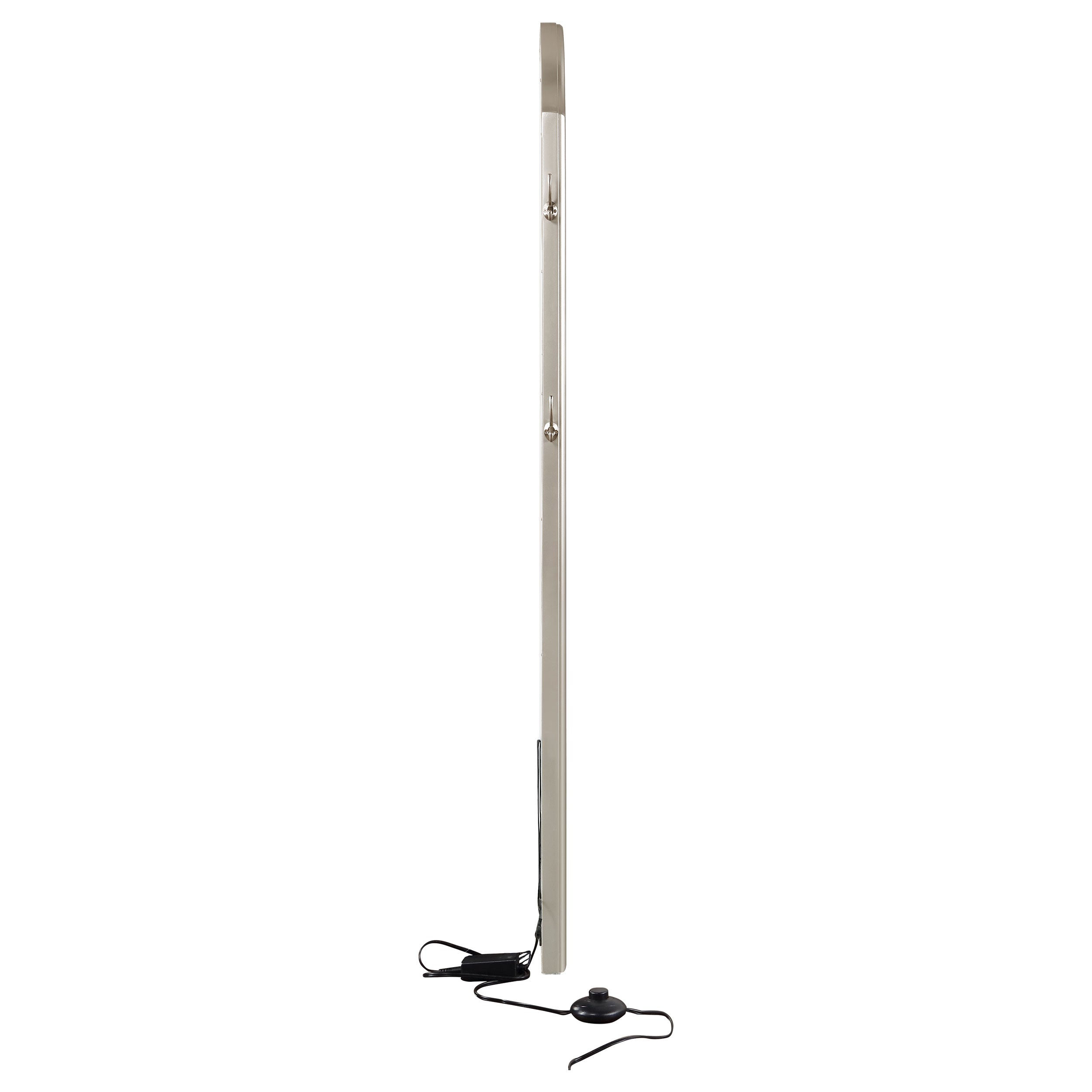 Evangeline Length LED Light Floor Mirror Silver Oak