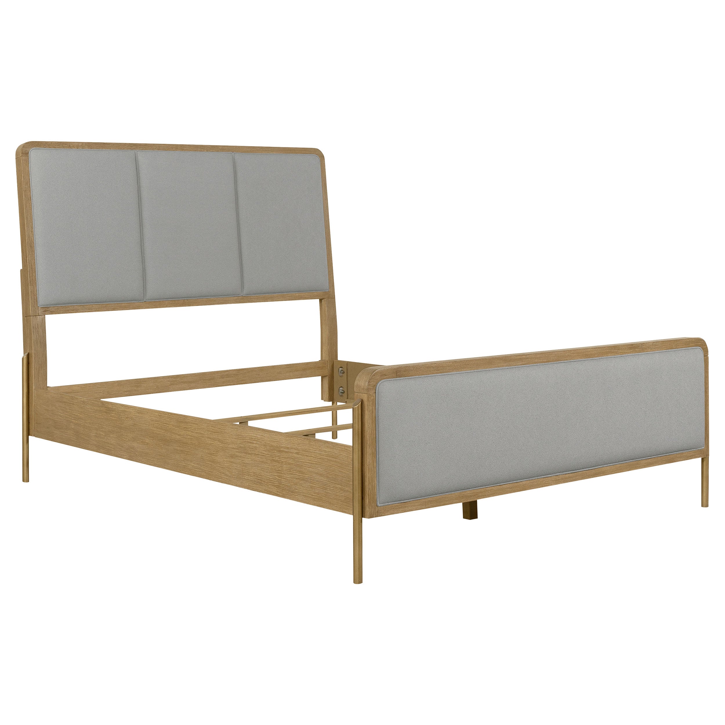 Arini Upholstered Panel Bed Sand Wash and Grey