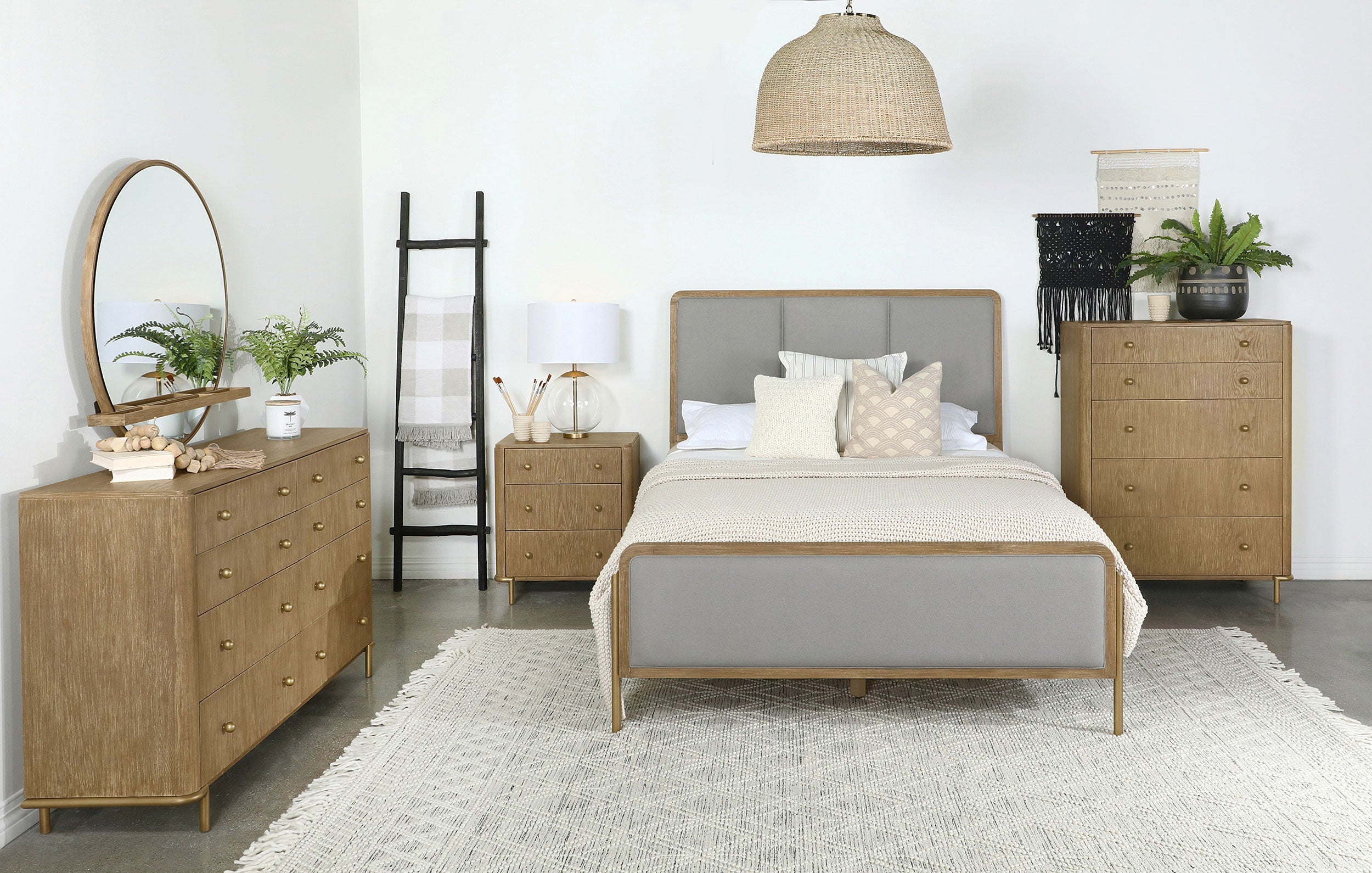 Arini Bedroom Set Black and Natural