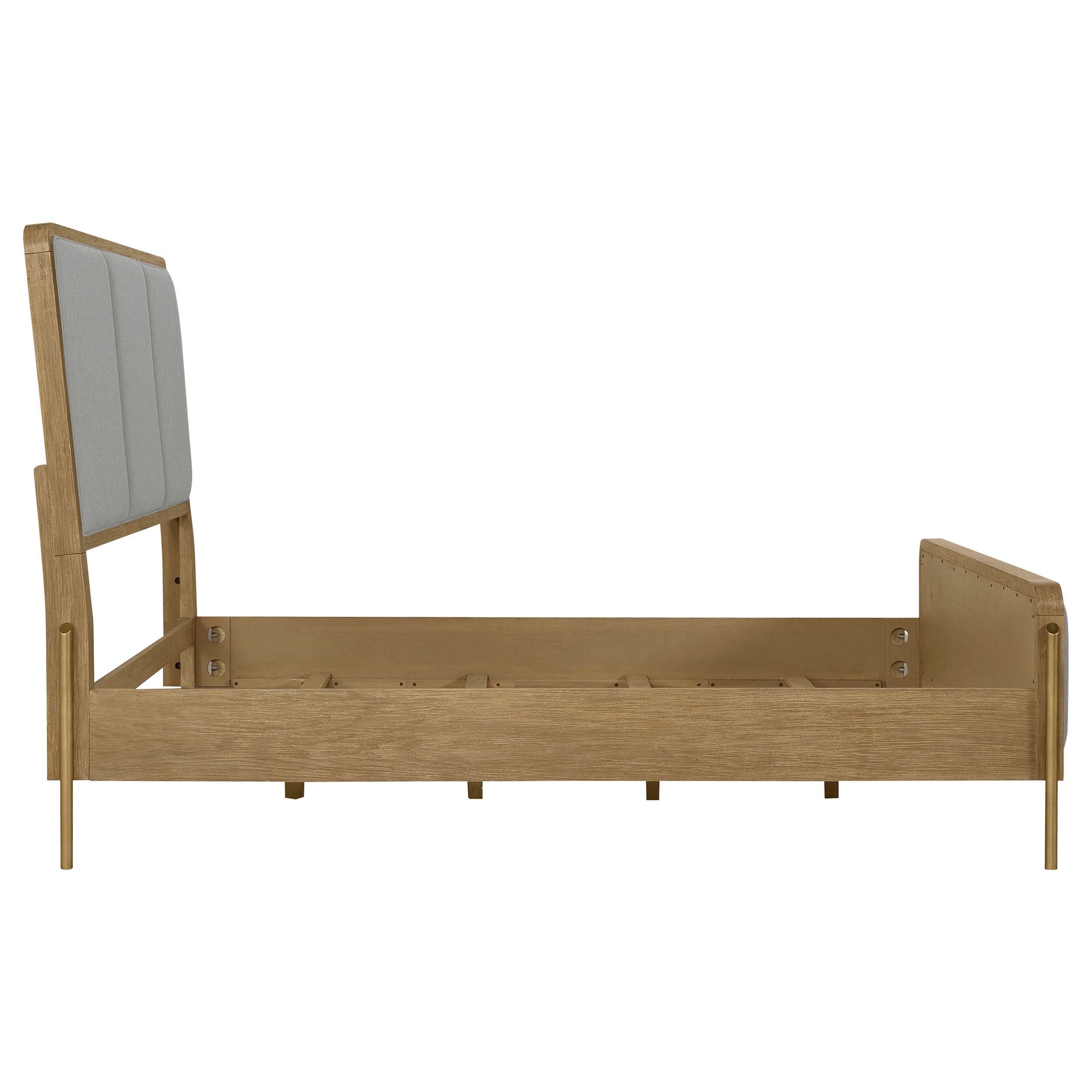 Arini Upholstered Panel Bed Sand Wash and Grey