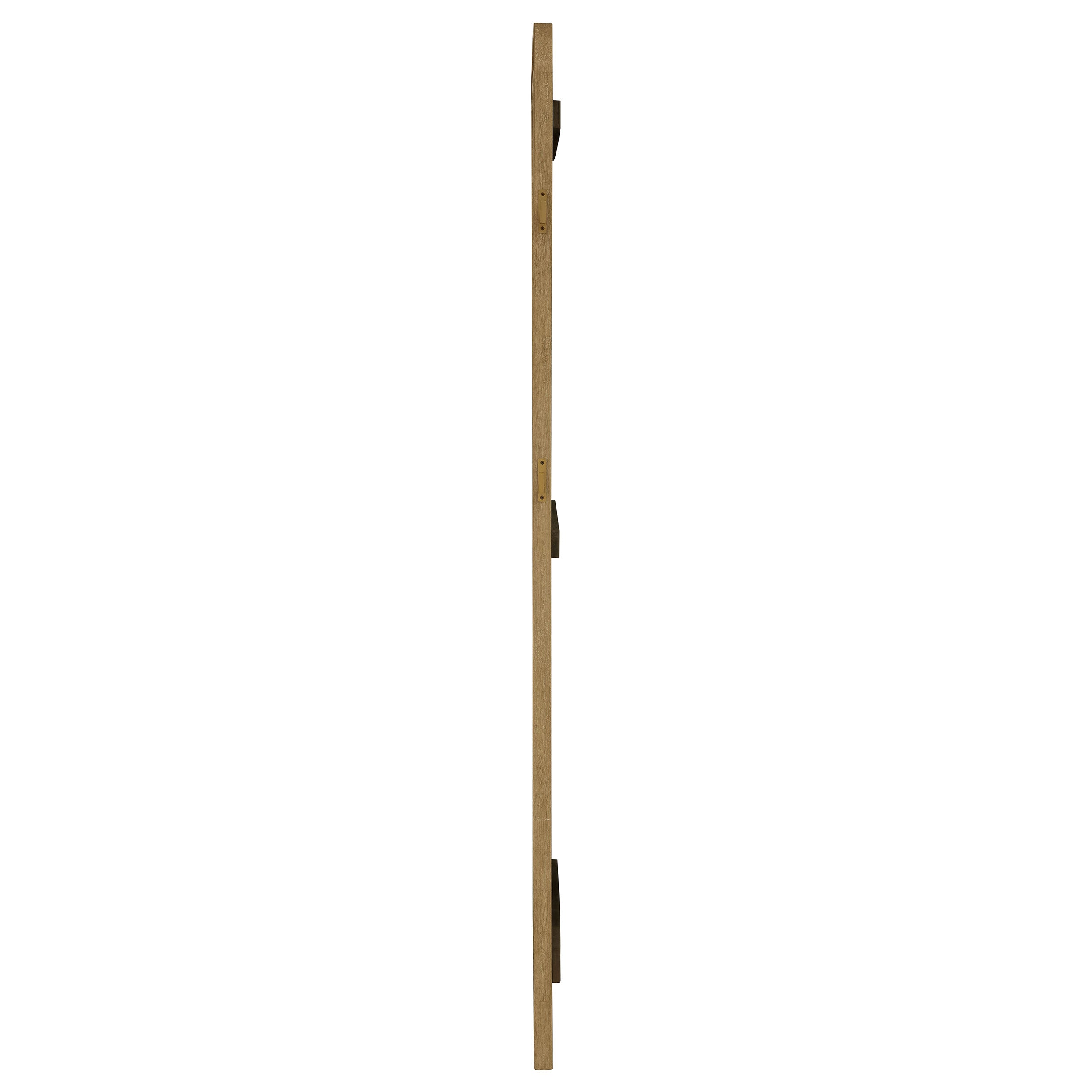 Arini Cane Weave Length Standing Floor Mirror Black