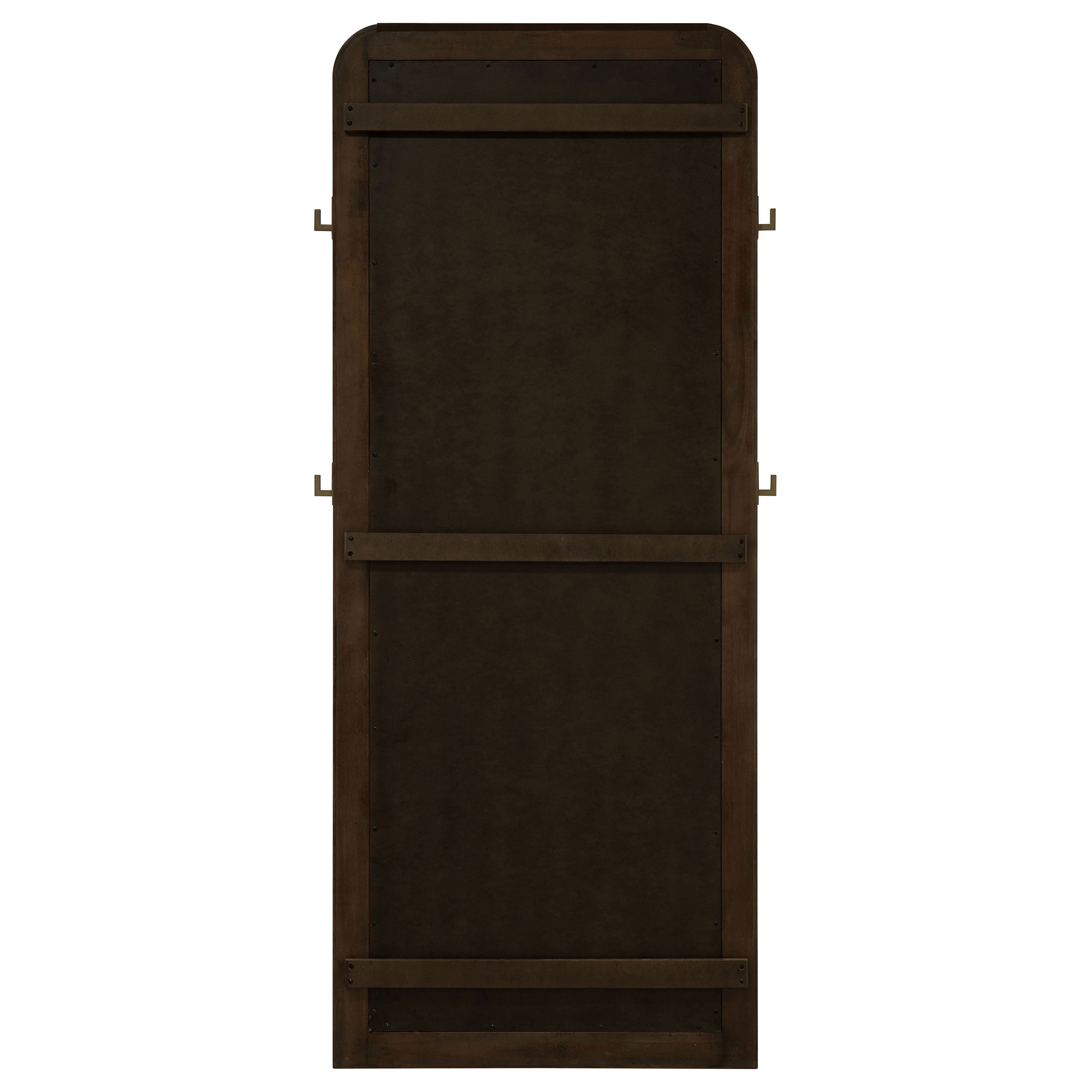 Arini Cane Weave Length Standing Floor Mirror Black