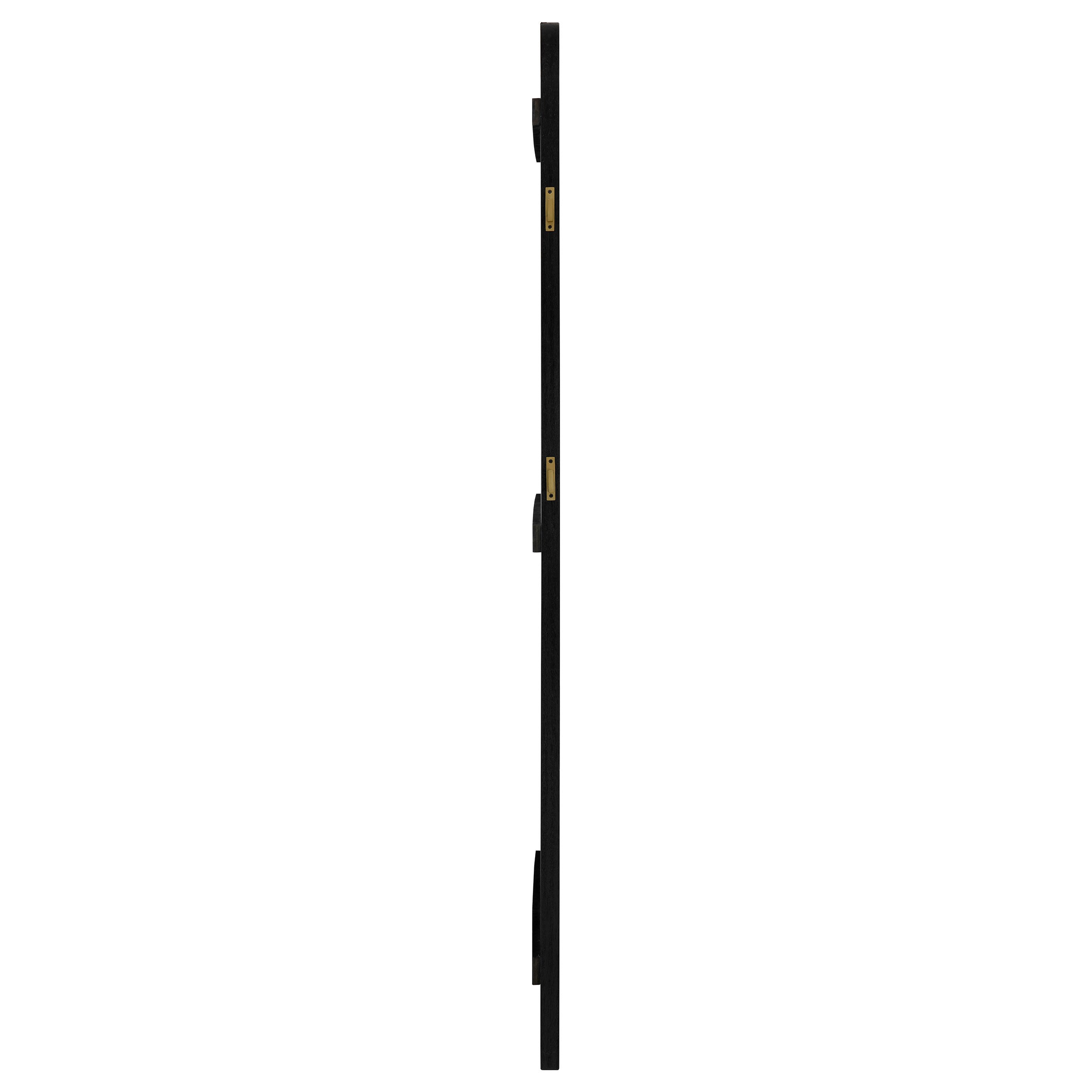 Arini Cane Weave Length Standing Floor Mirror Black