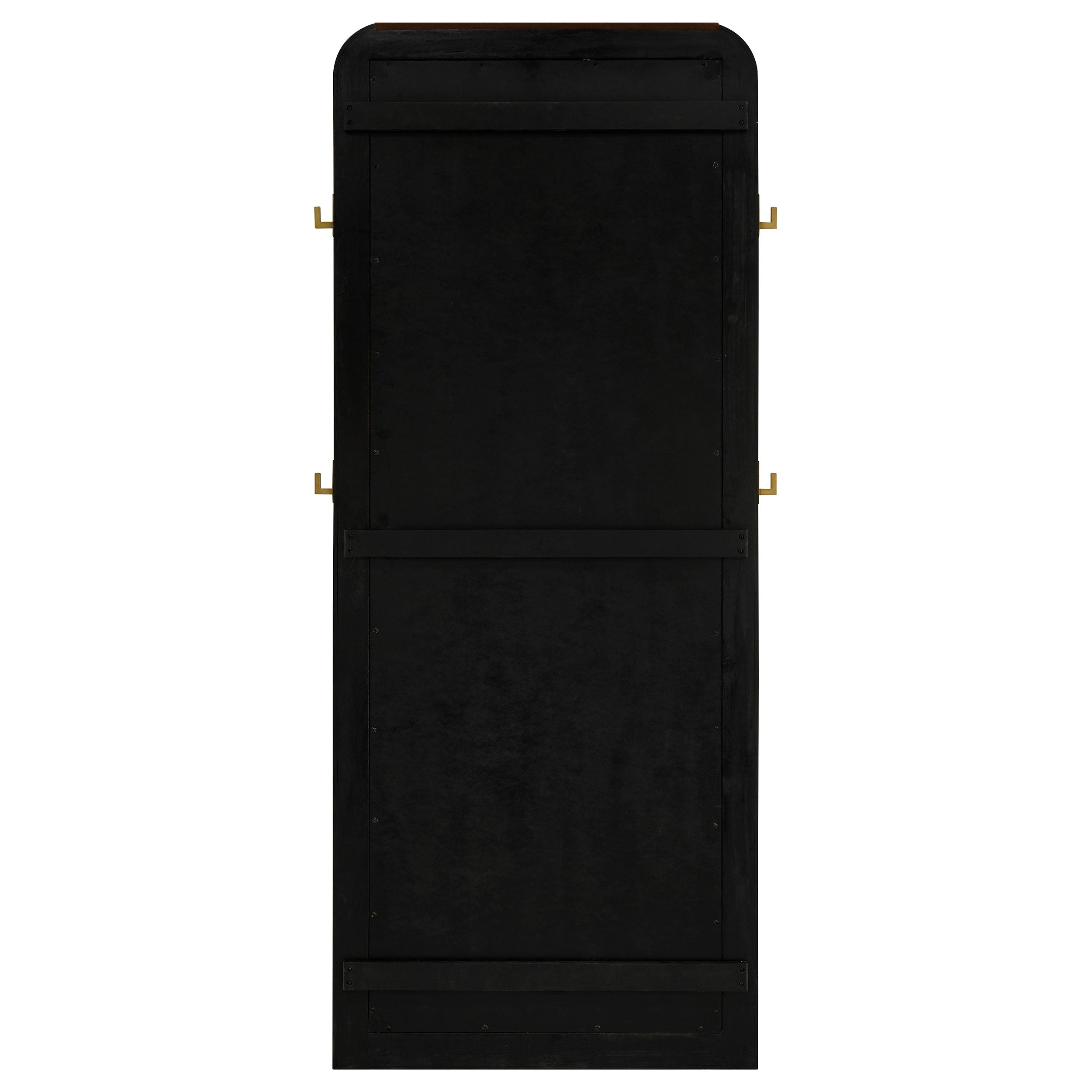 Arini Cane Weave Length Standing Floor Mirror Black