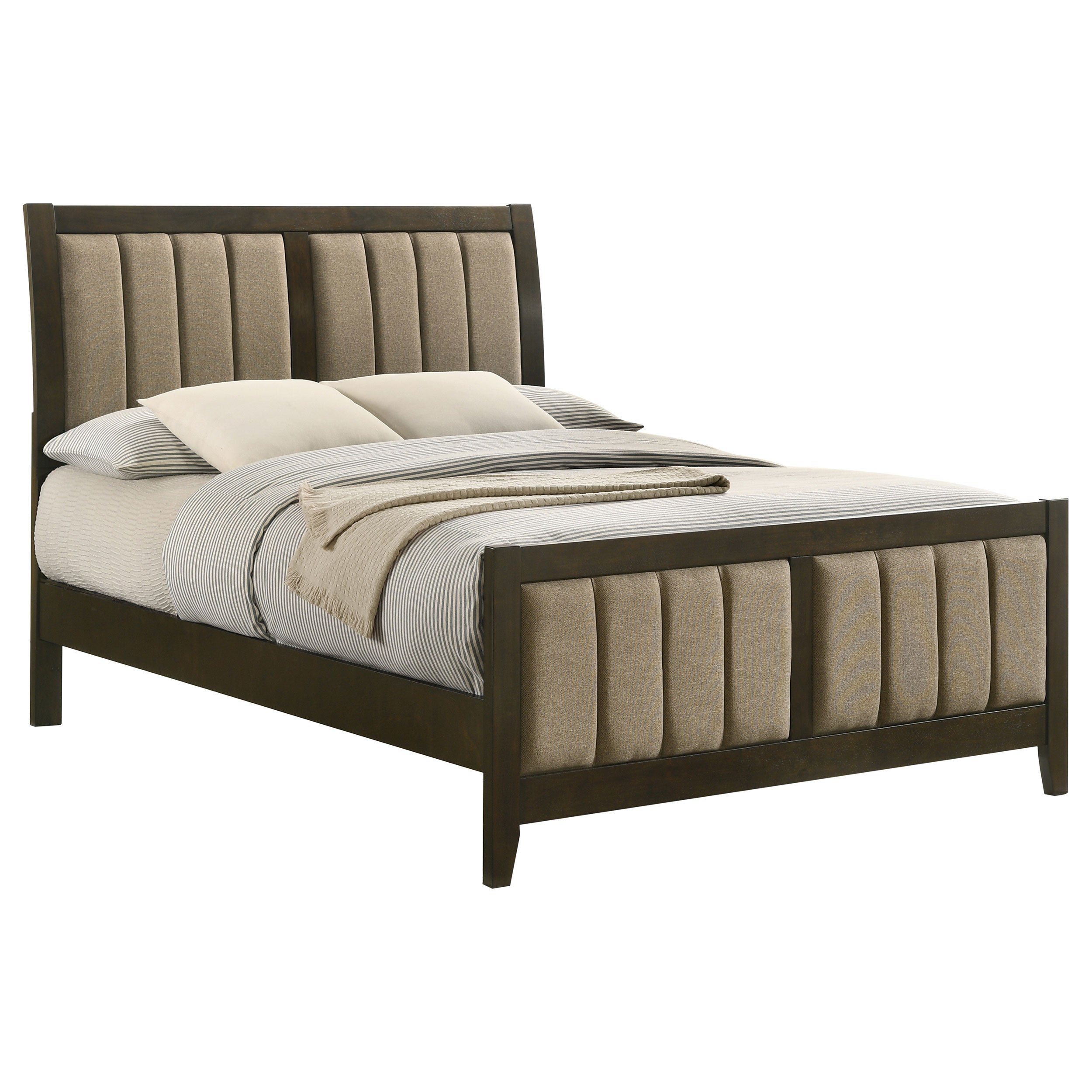 Wilkes 51-inch Upholstered California King Bed Dark Cocoa