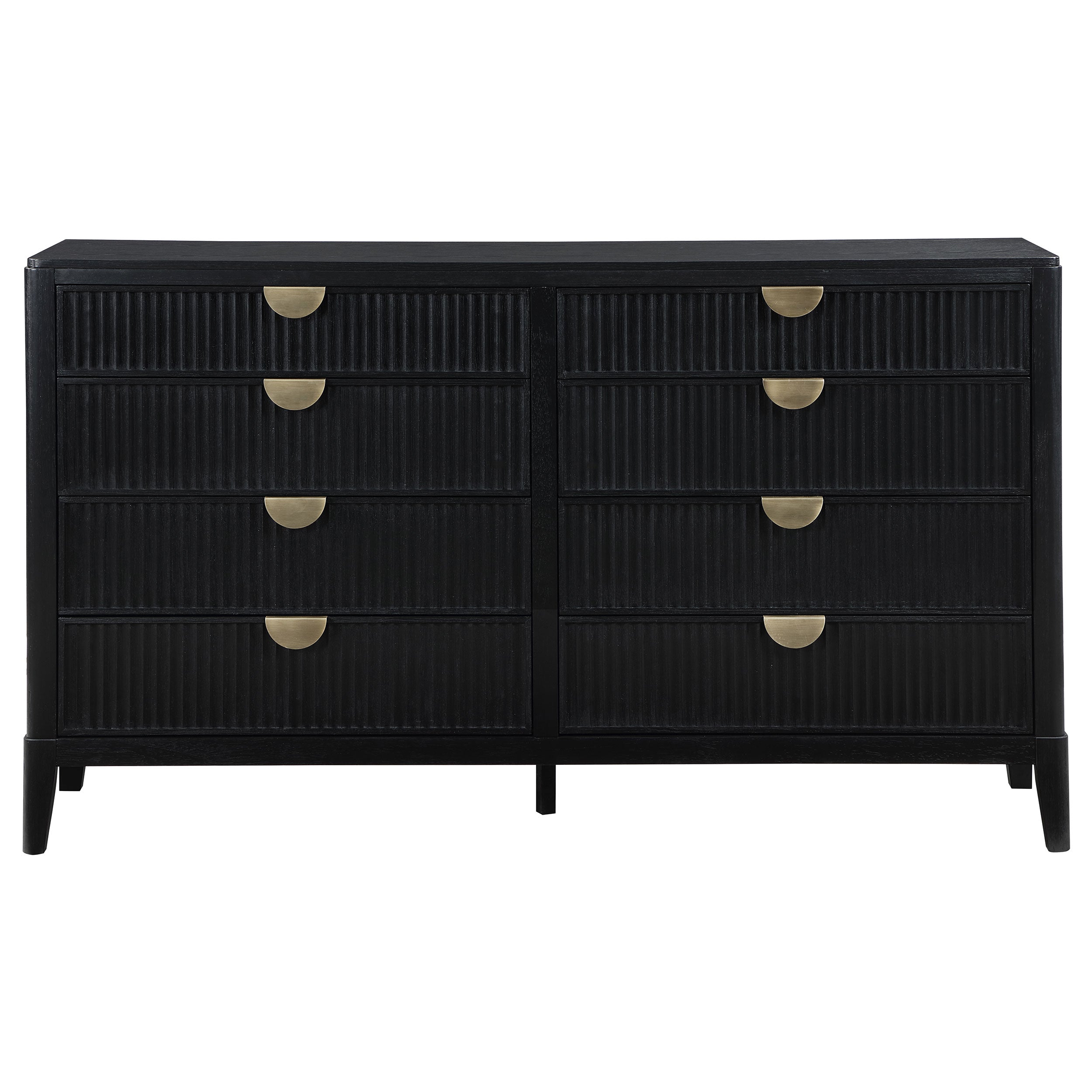 Briana 8-drawer Dresser with Mirror Black