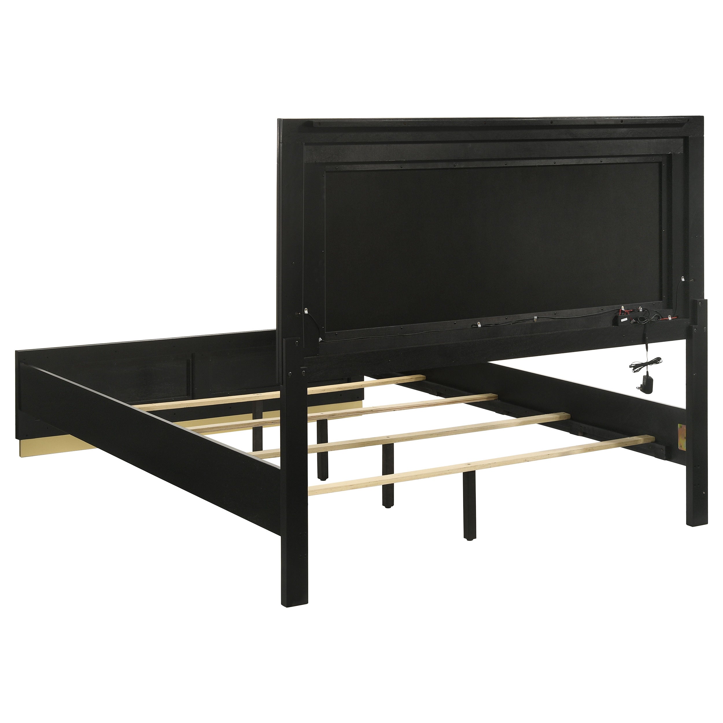 Caraway Bed with LED Headboard Black and Grey