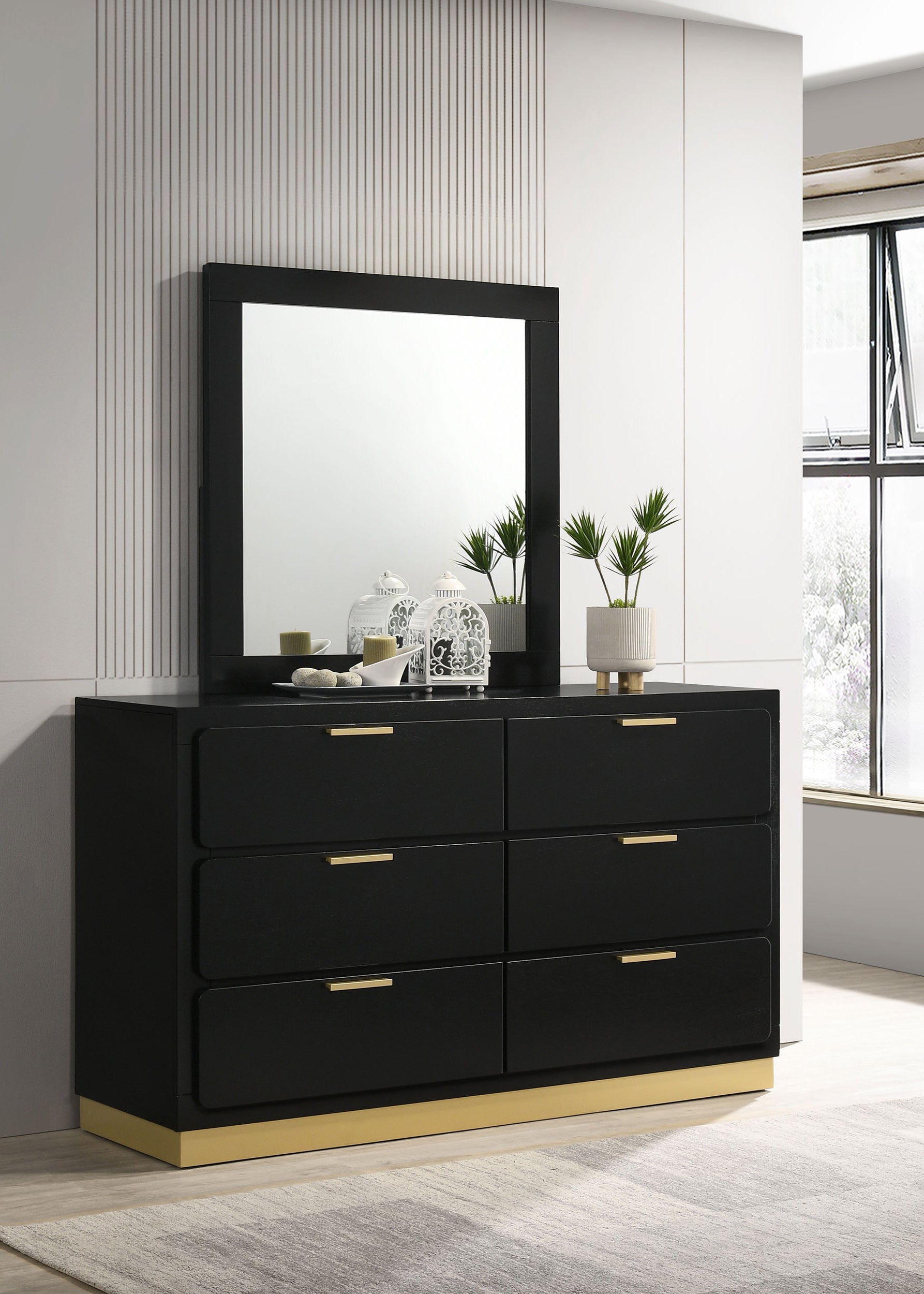 Caraway 6-drawer Dresser Black