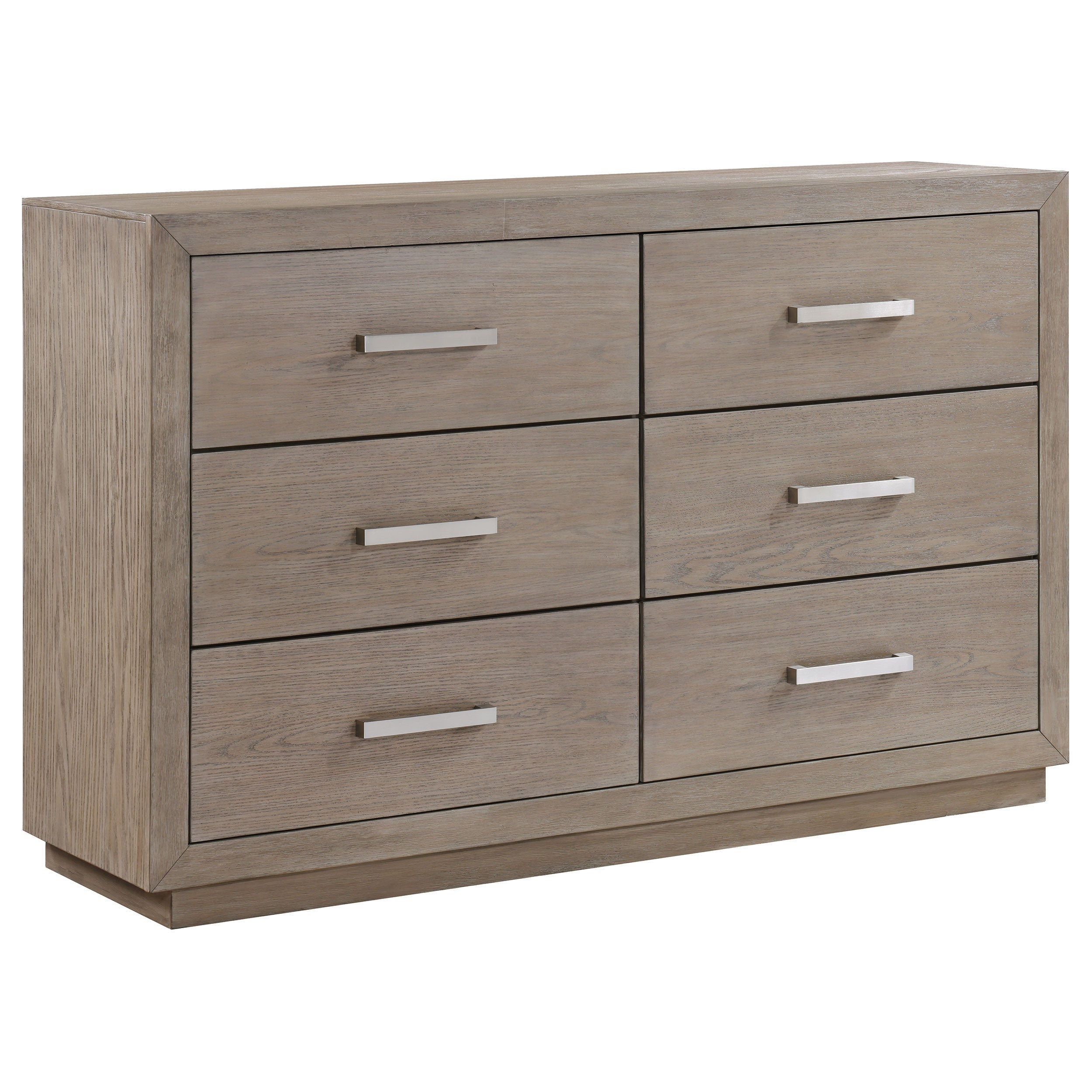 Kenora 6-drawer Dresser and Mirror Barley Brown