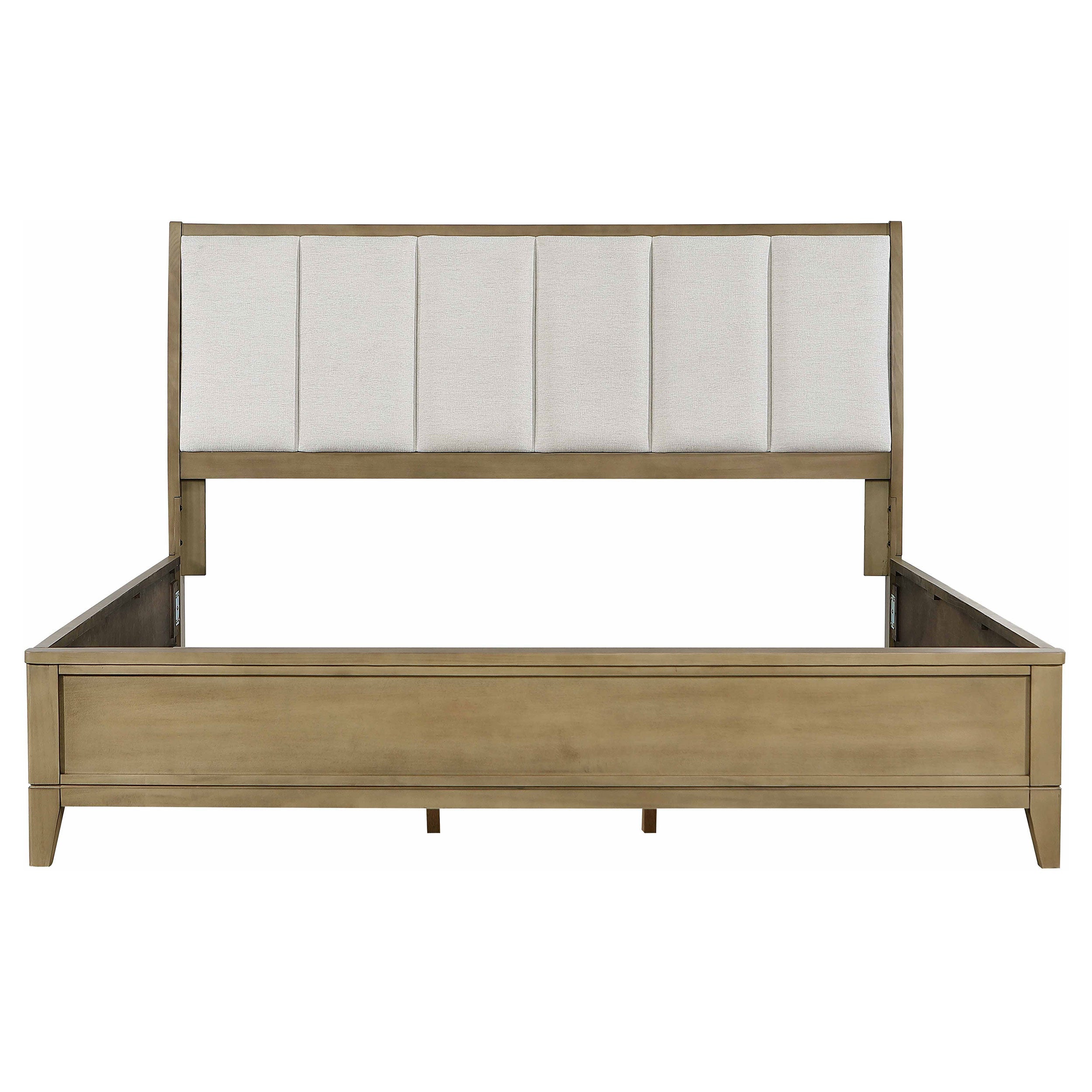 Granada Upholstered California King Panel Bed Natural Pine