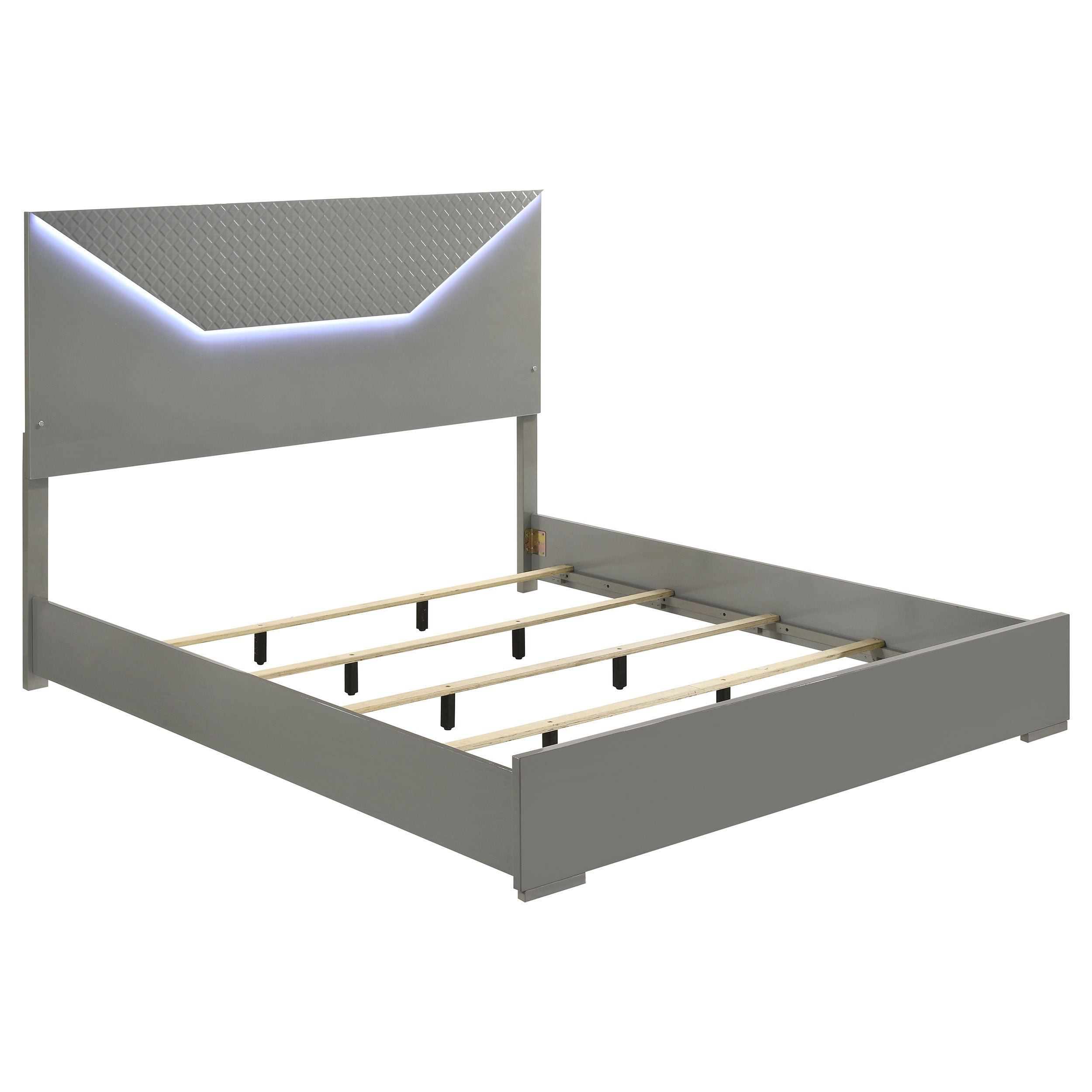 Ives Bedroom Set Grey High Gloss