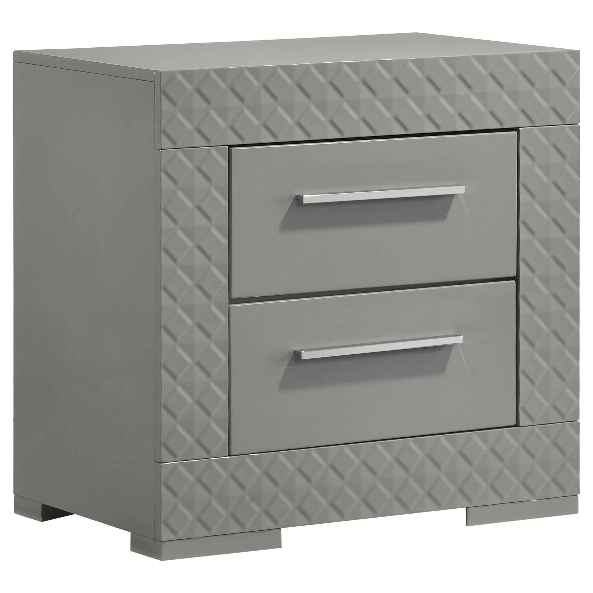 Ives Bedroom Set Grey High Gloss