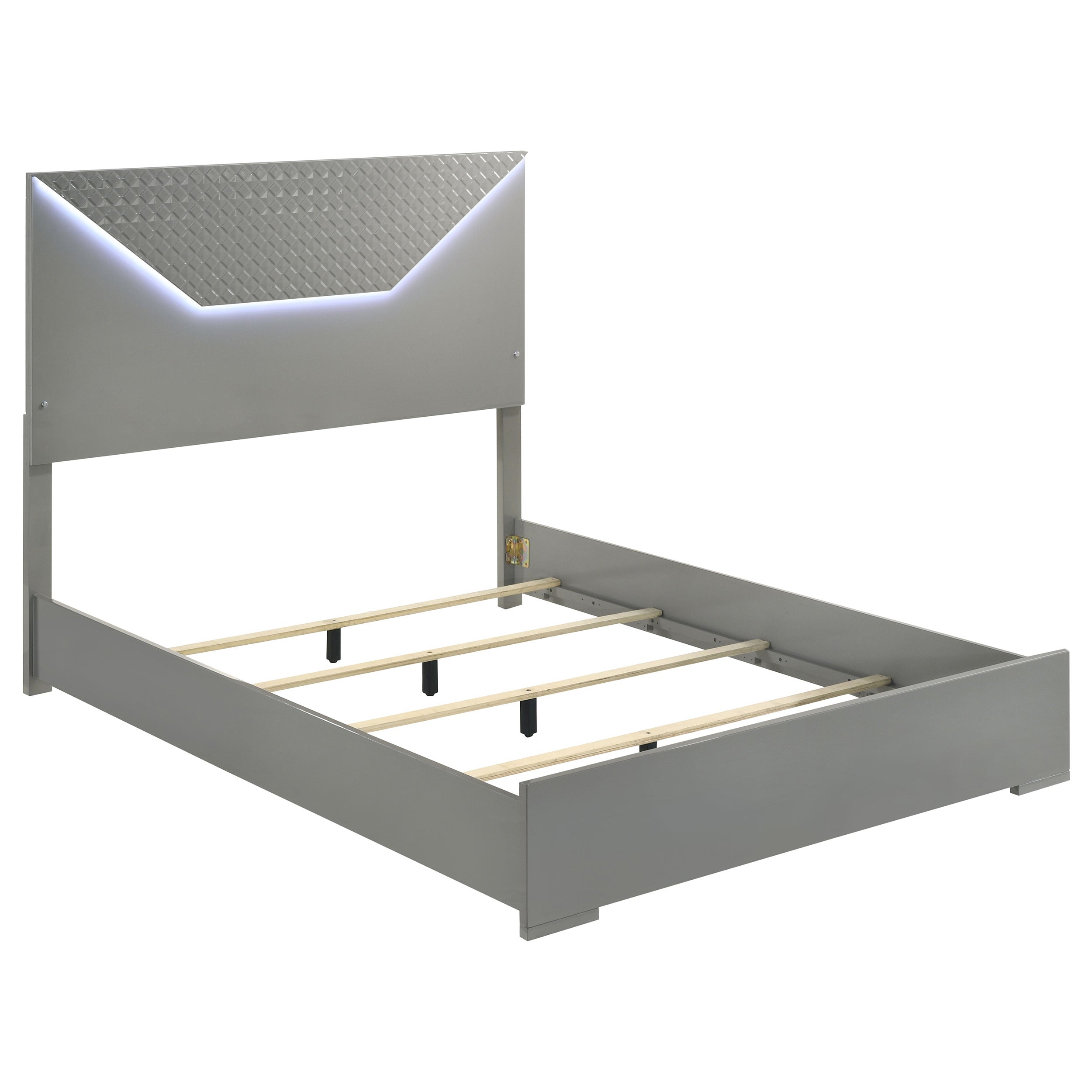 Ives Bedroom Set Grey High Gloss