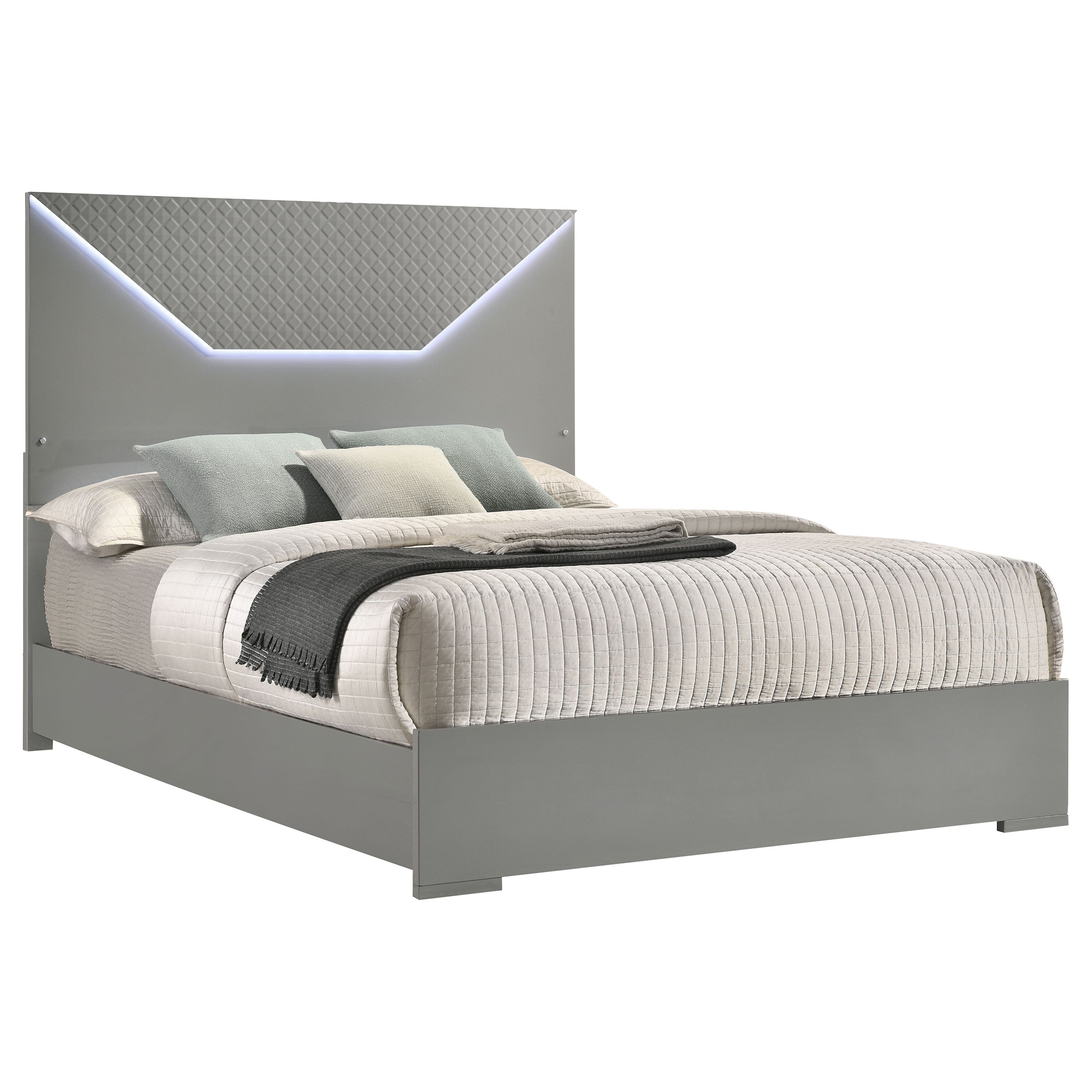 Hyland Panel Bed LED Headboard Natural