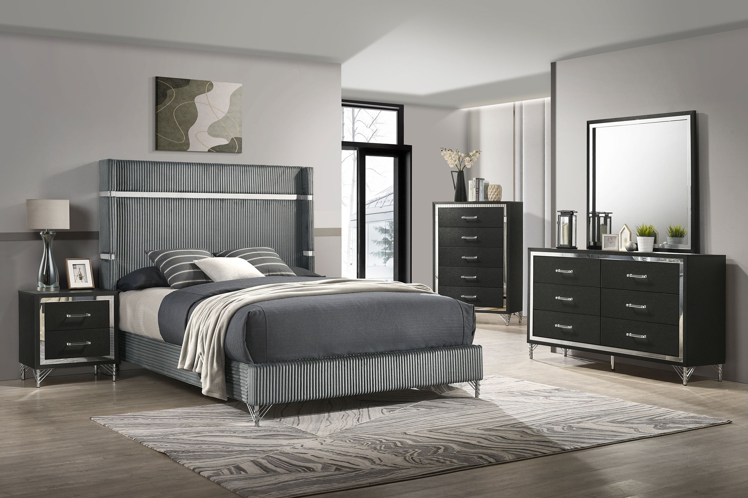 Lucia Bedroom Set Beige and White