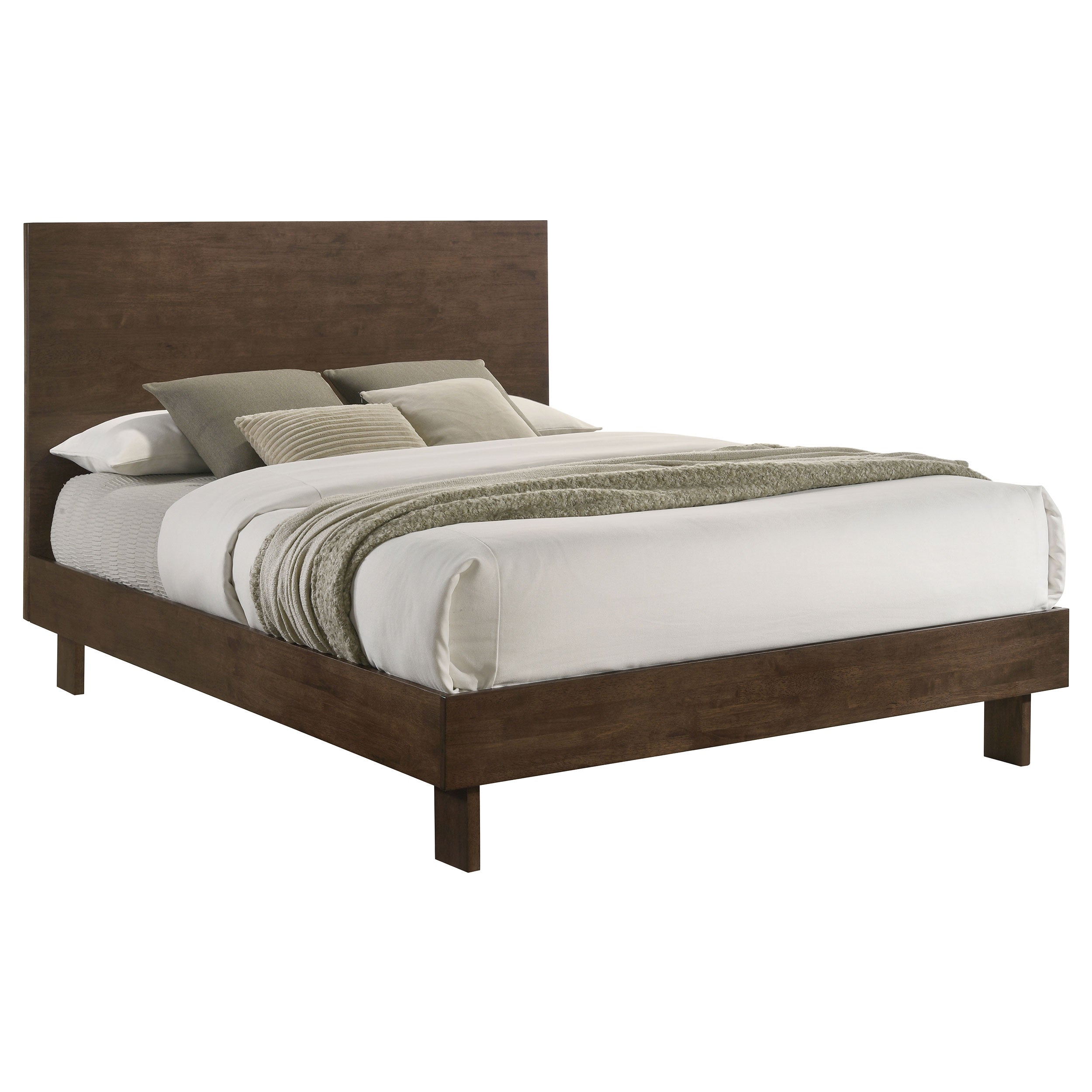Glenwood 48-inch Platform Panel Bed Warm Brown