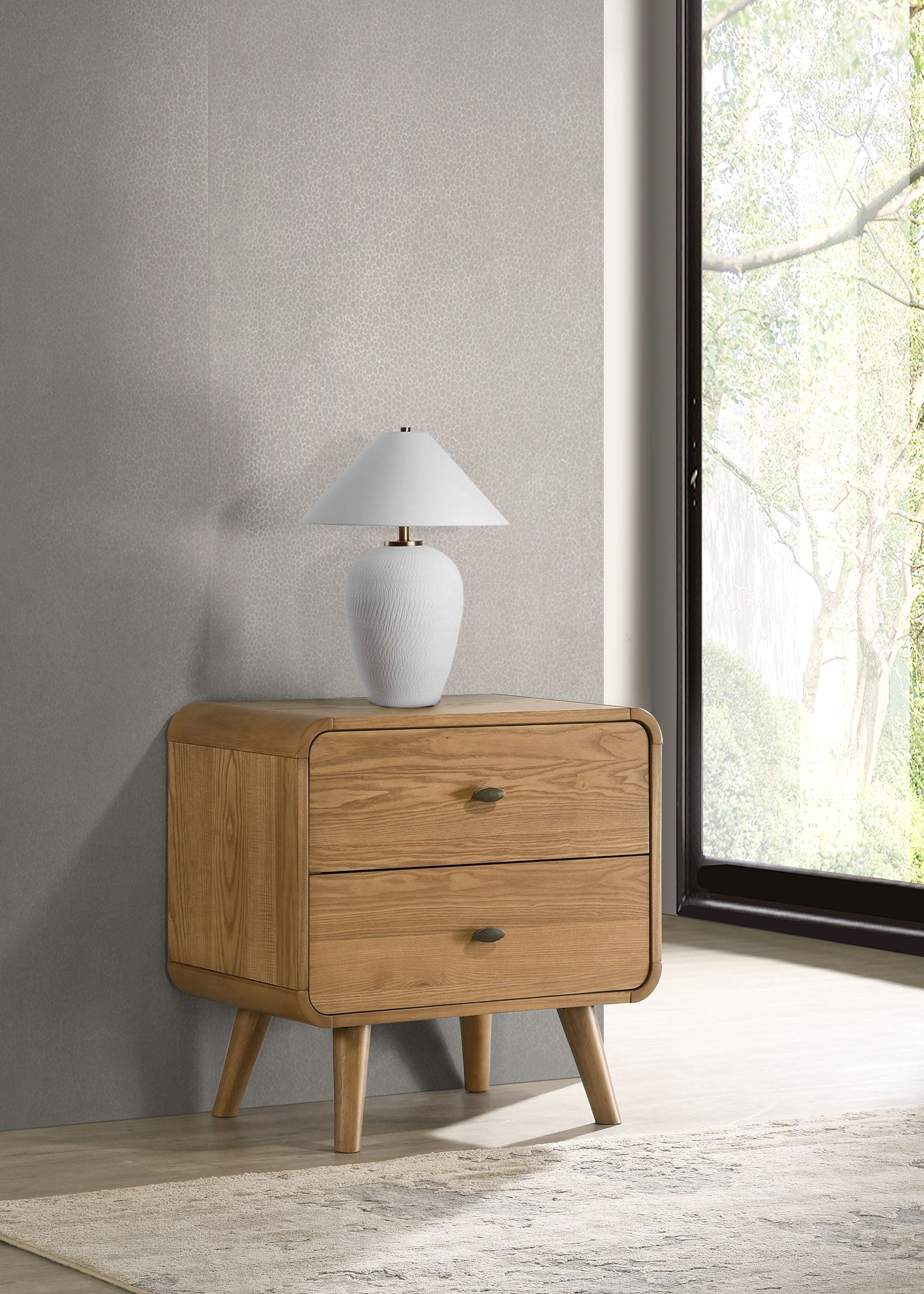 Robyn 2-drawer Nightstand Bedside Table Dark Walnut