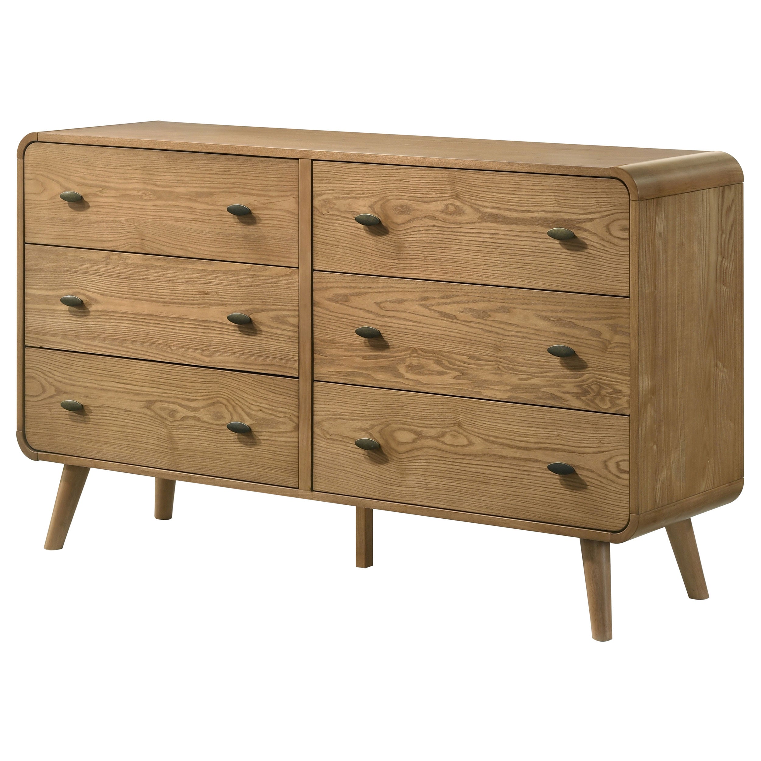 Robyn 6-drawer Bedroom Dresser and Mirror Light Ash