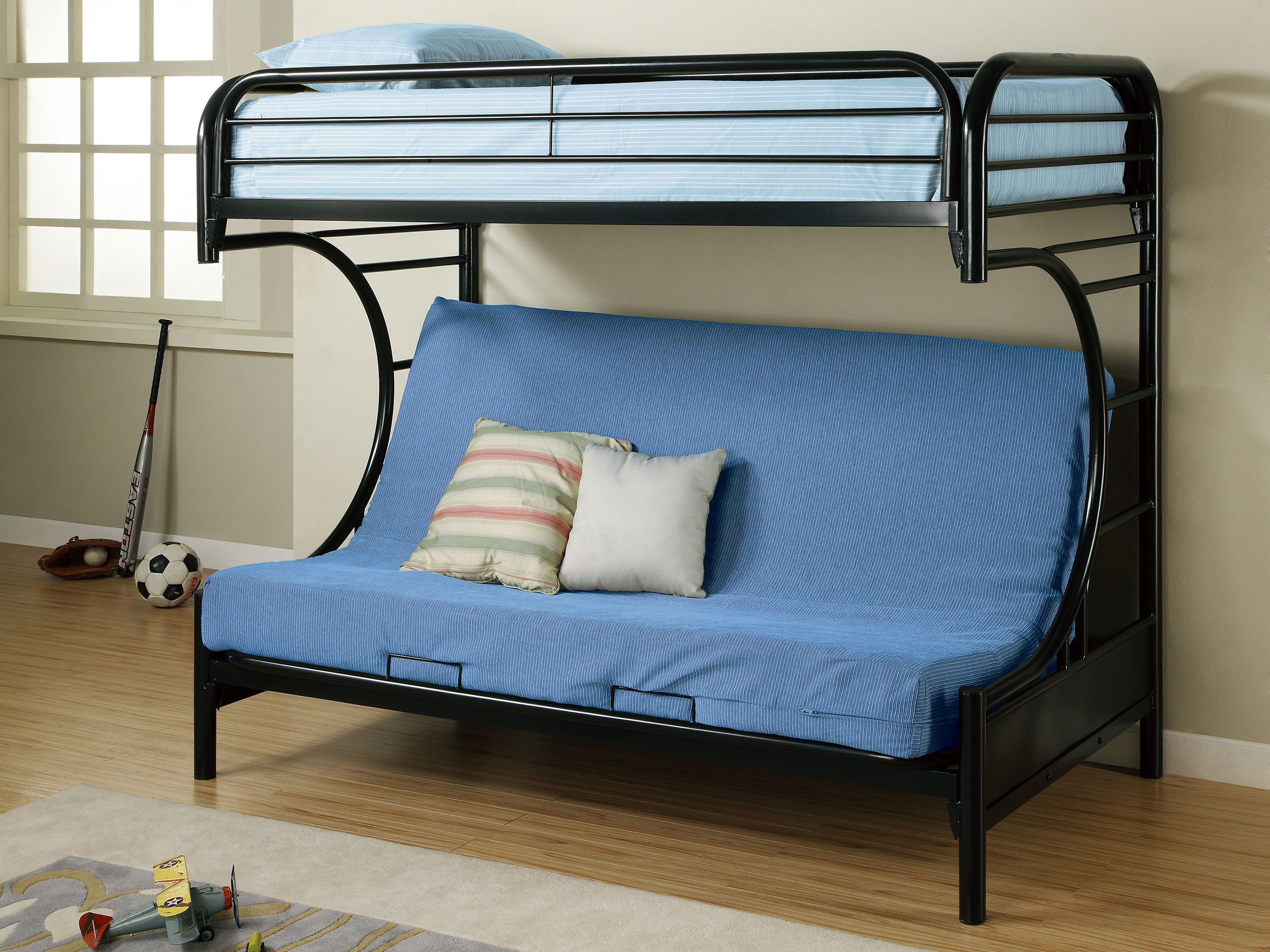 Montgomery Metal Over Futon Bunk Bed Black