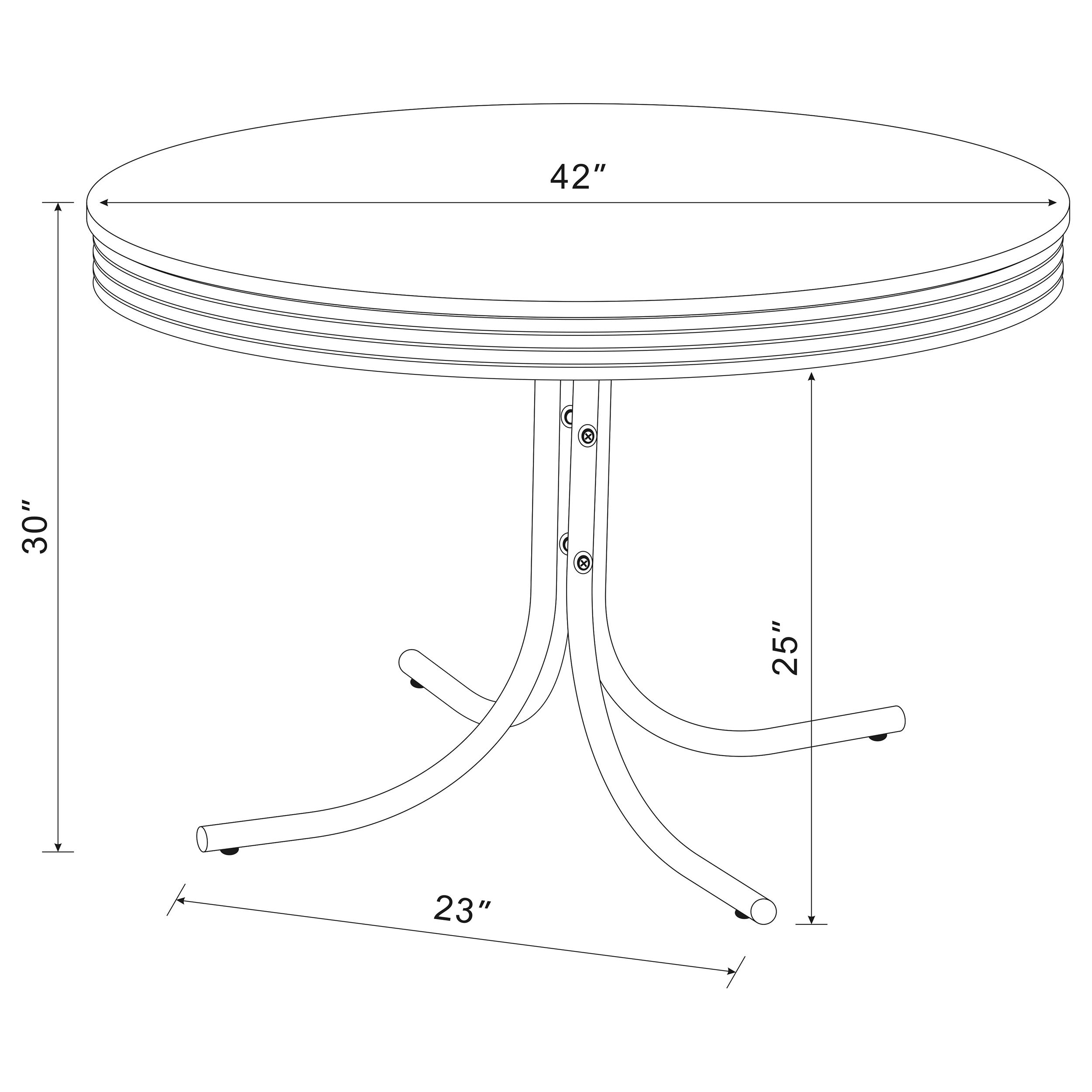 Retro Round Dining Table Glossy White and Chrome