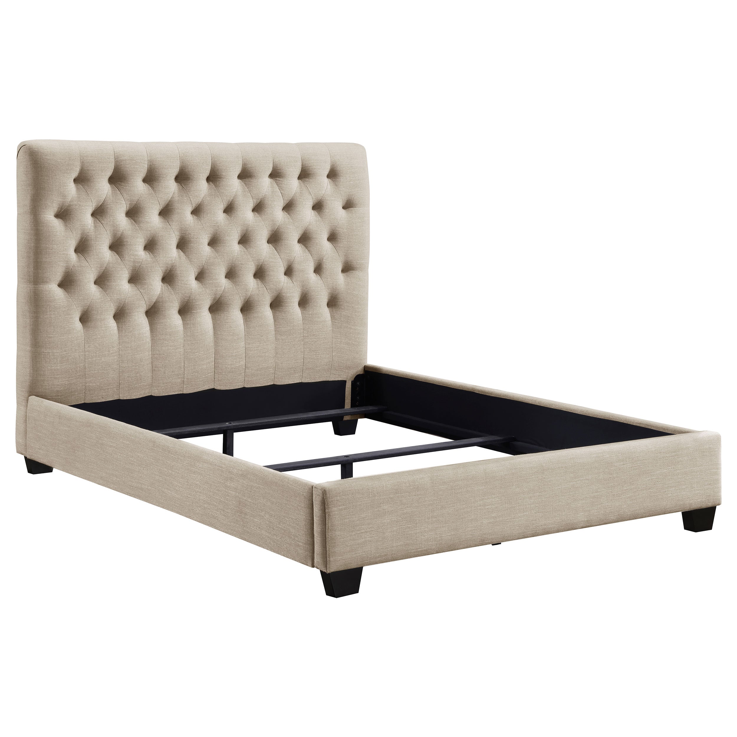 Chloe Upholstered California King Panel Bed Oatmeal