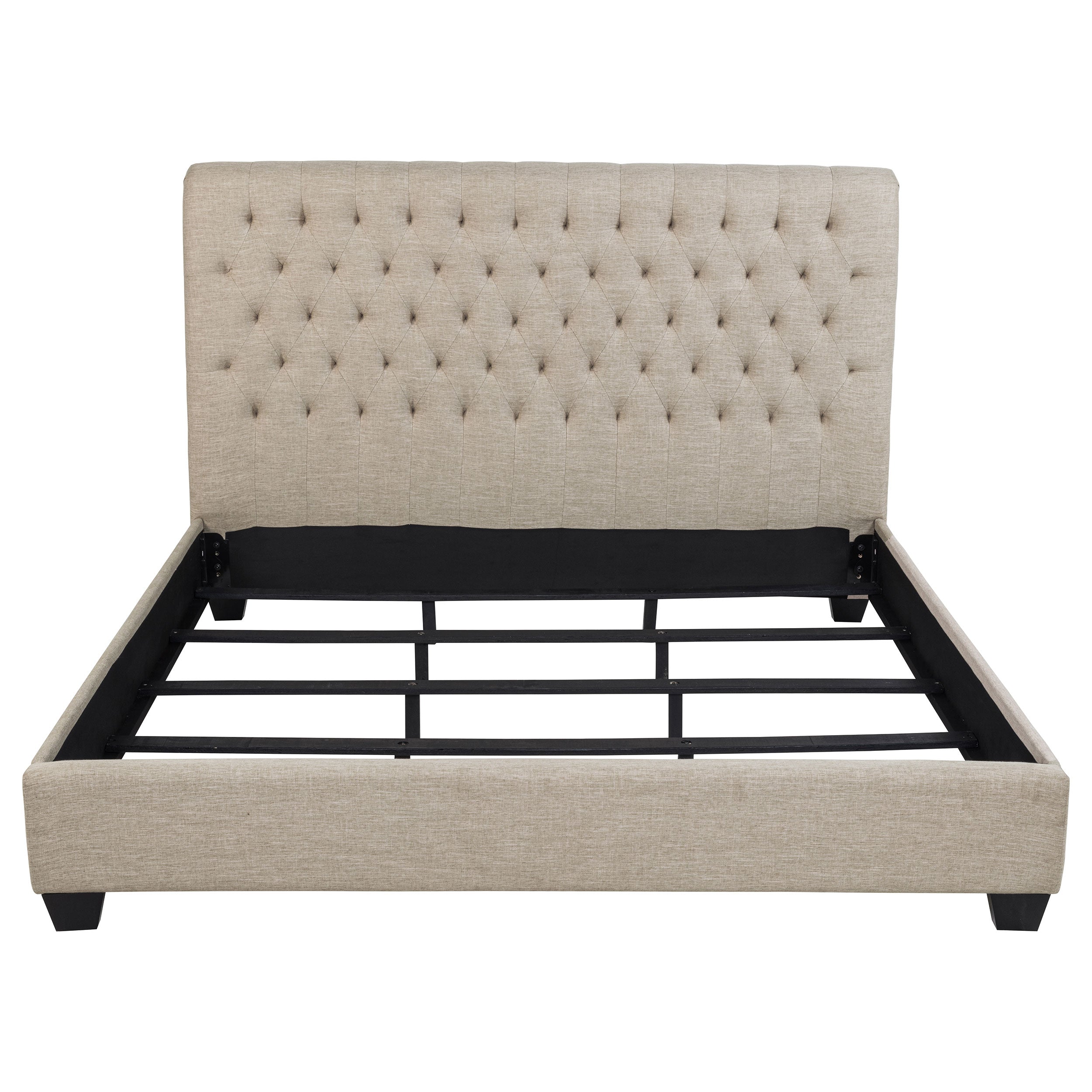 Chloe Upholstered California King Panel Bed Oatmeal