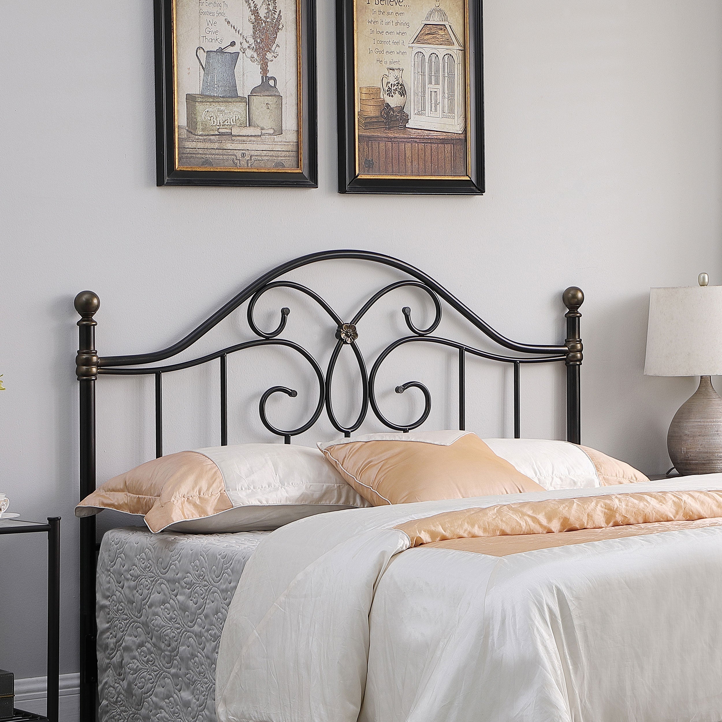 Bailey / Full Metal Headboard Black and Bronze