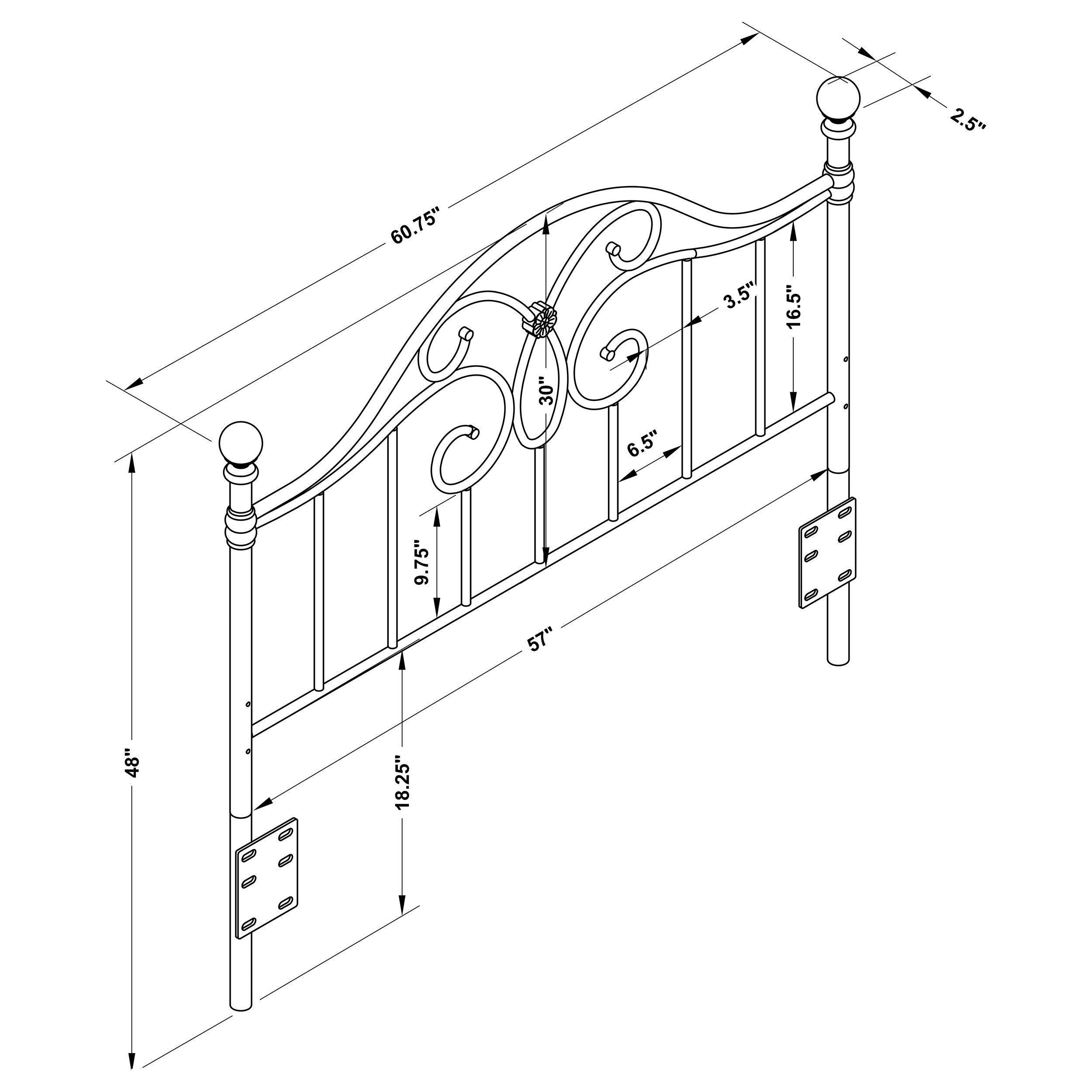 Bailey / Full Metal Headboard Black and Bronze