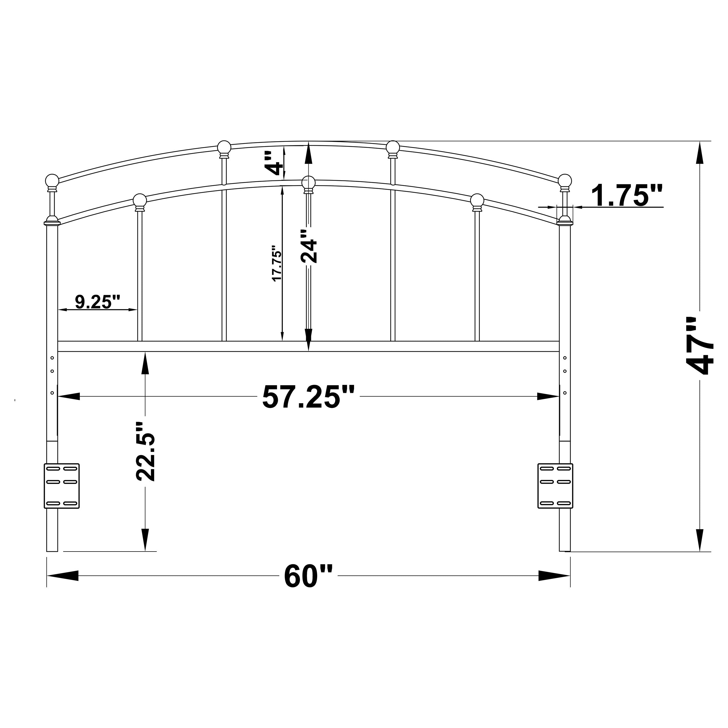 Bryant / Full Metal Arched Headboard Black
