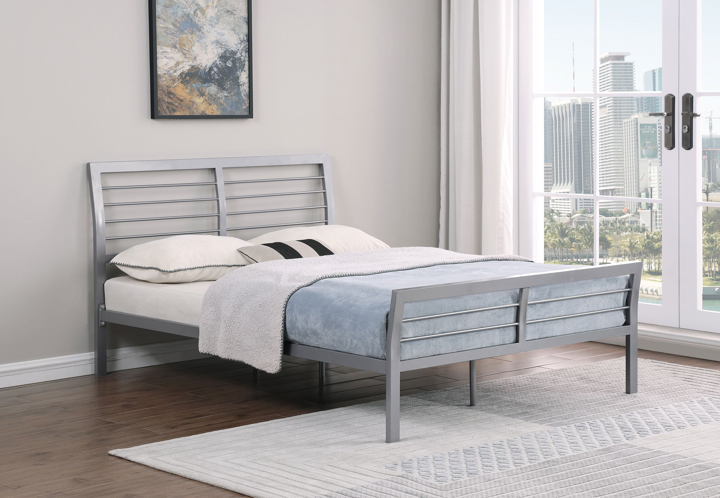 Cooper Metal Open Frame Bed Silver