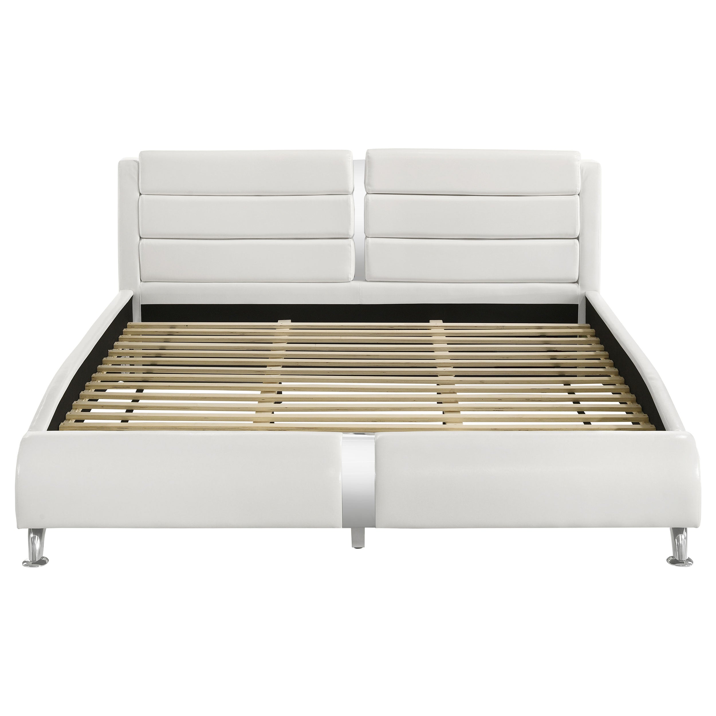 Jeremaine Upholstered Sleigh Bed White