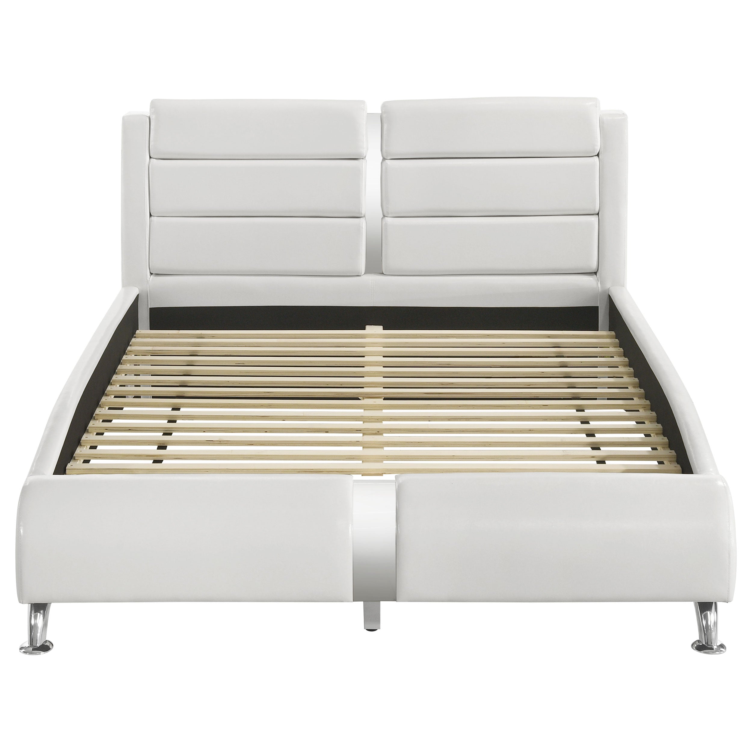 Jeremaine Upholstered Sleigh Bed White