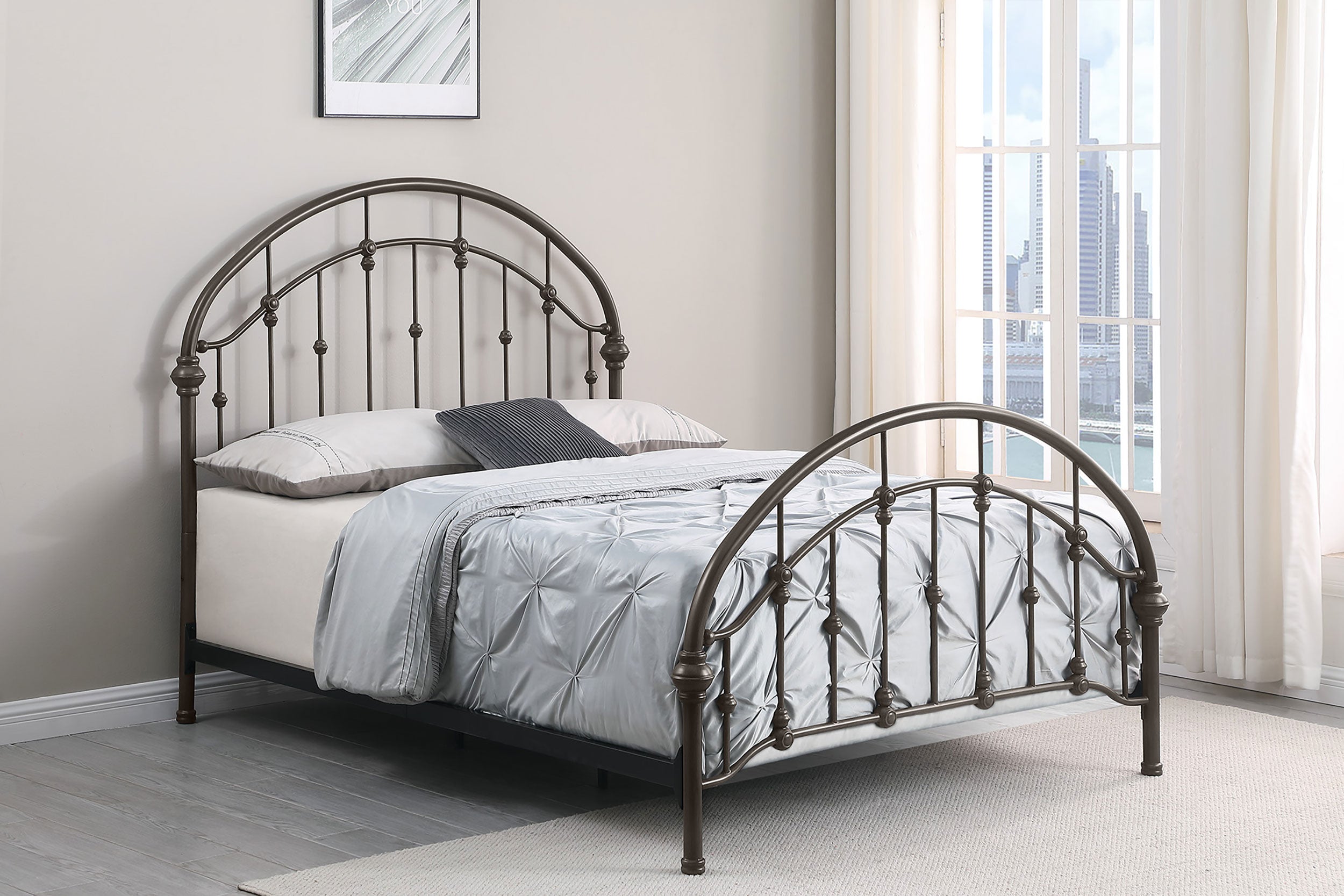 Rowan Metal Open Frame Bed Dark Bronze