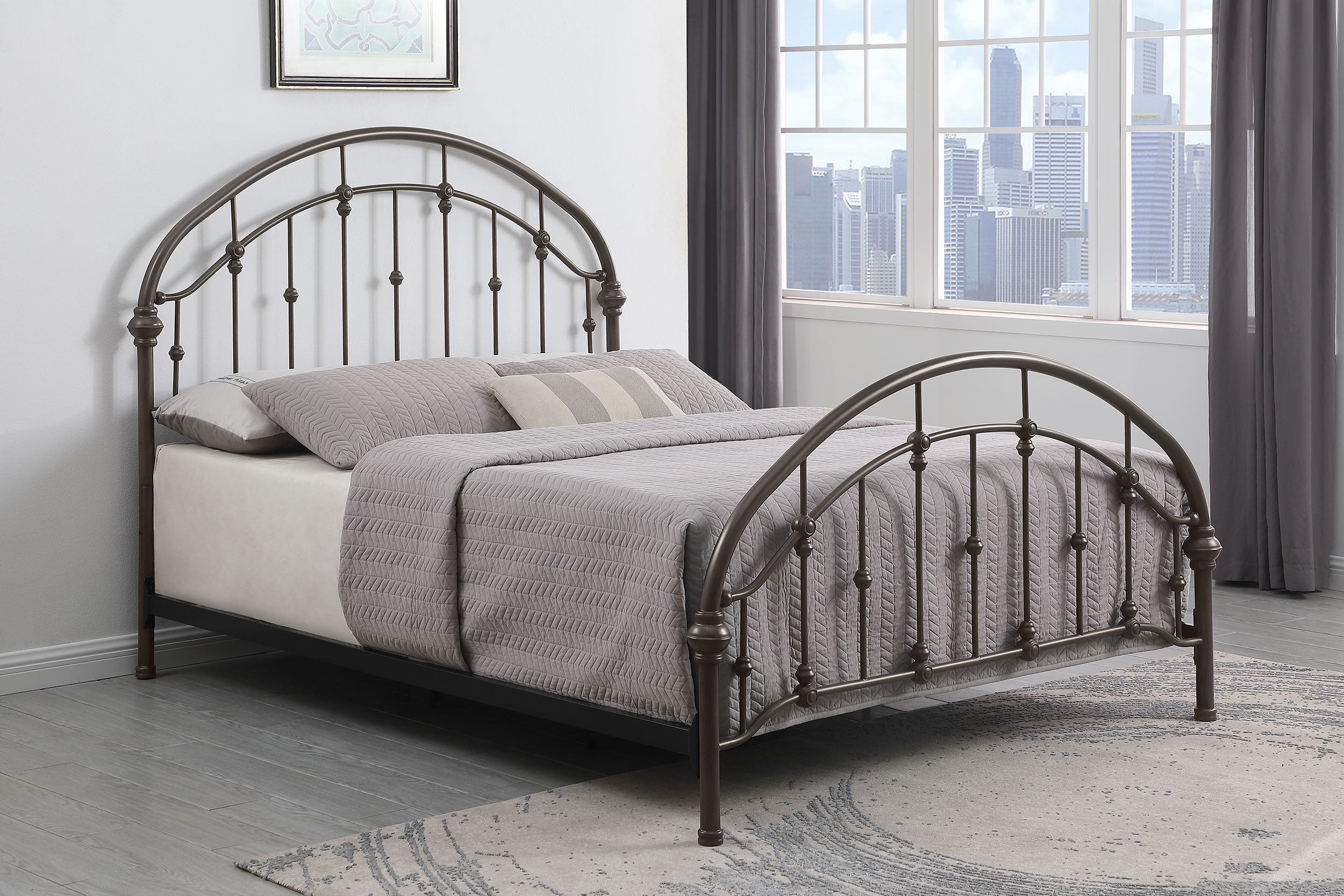 Rowan Metal Open Frame Bed Dark Bronze