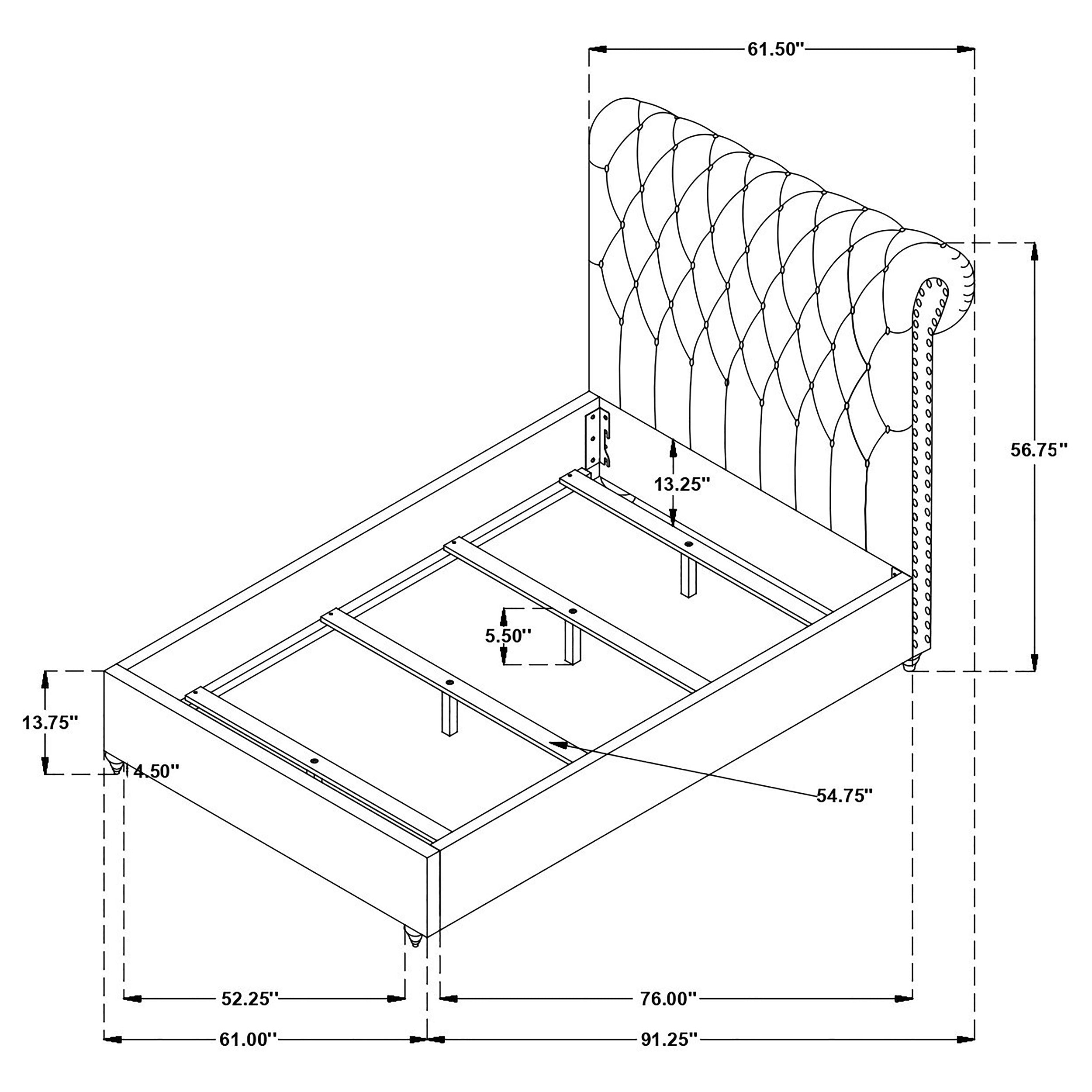 Devon 57-inch Upholstered California King Panel Bed Beige