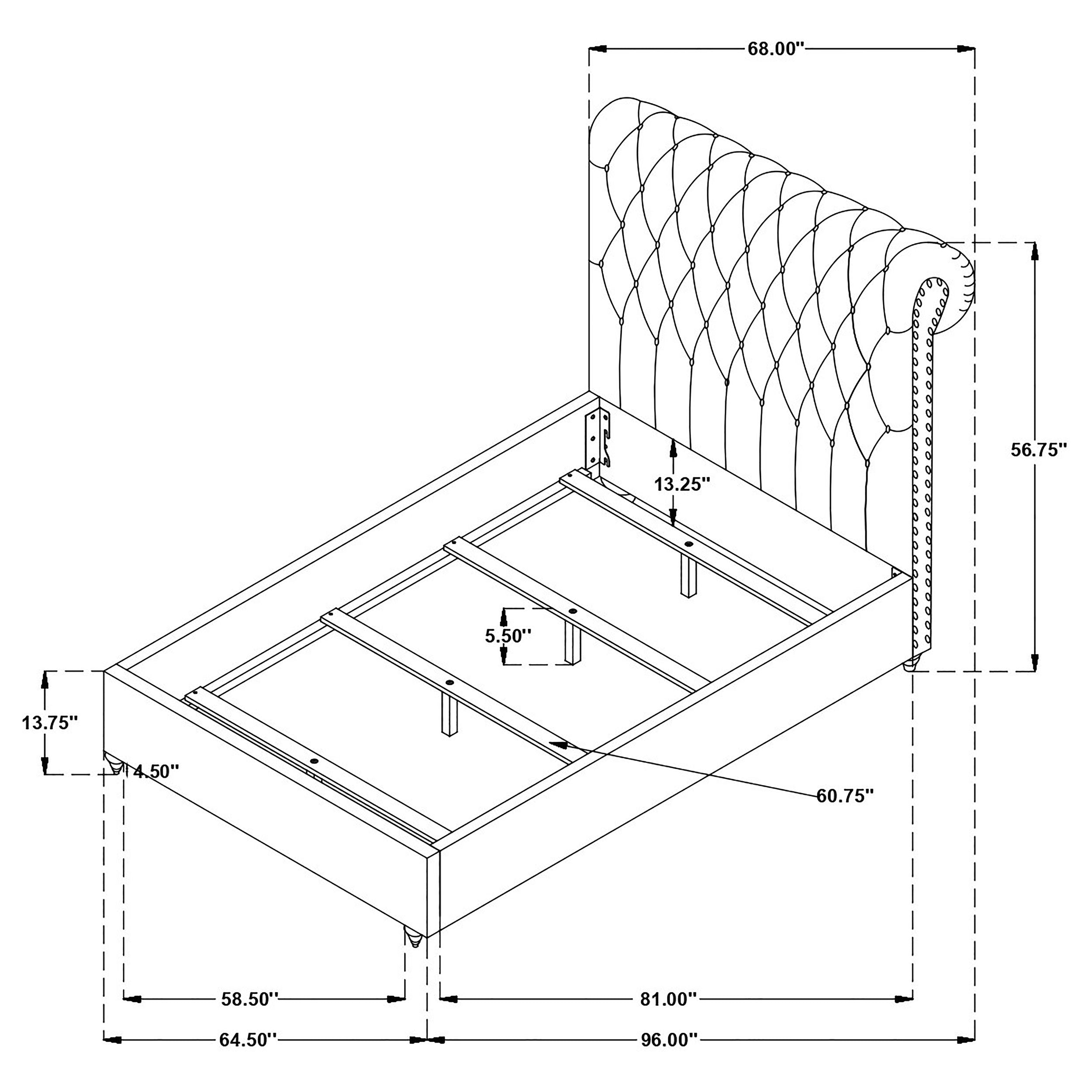 Devon 57-inch Upholstered California King Panel Bed Beige