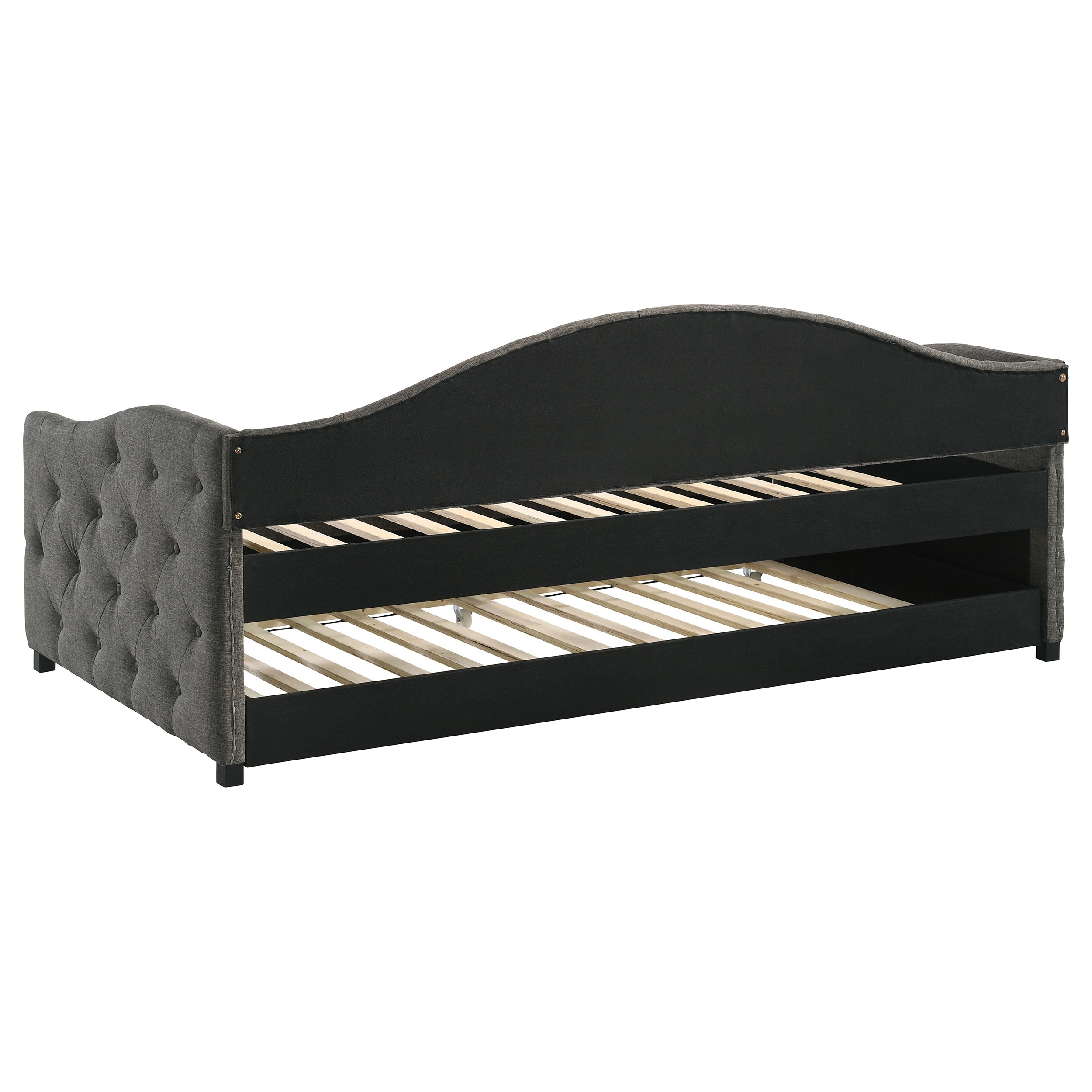 Sadie Upholstered Daybed with Trundle Grey
