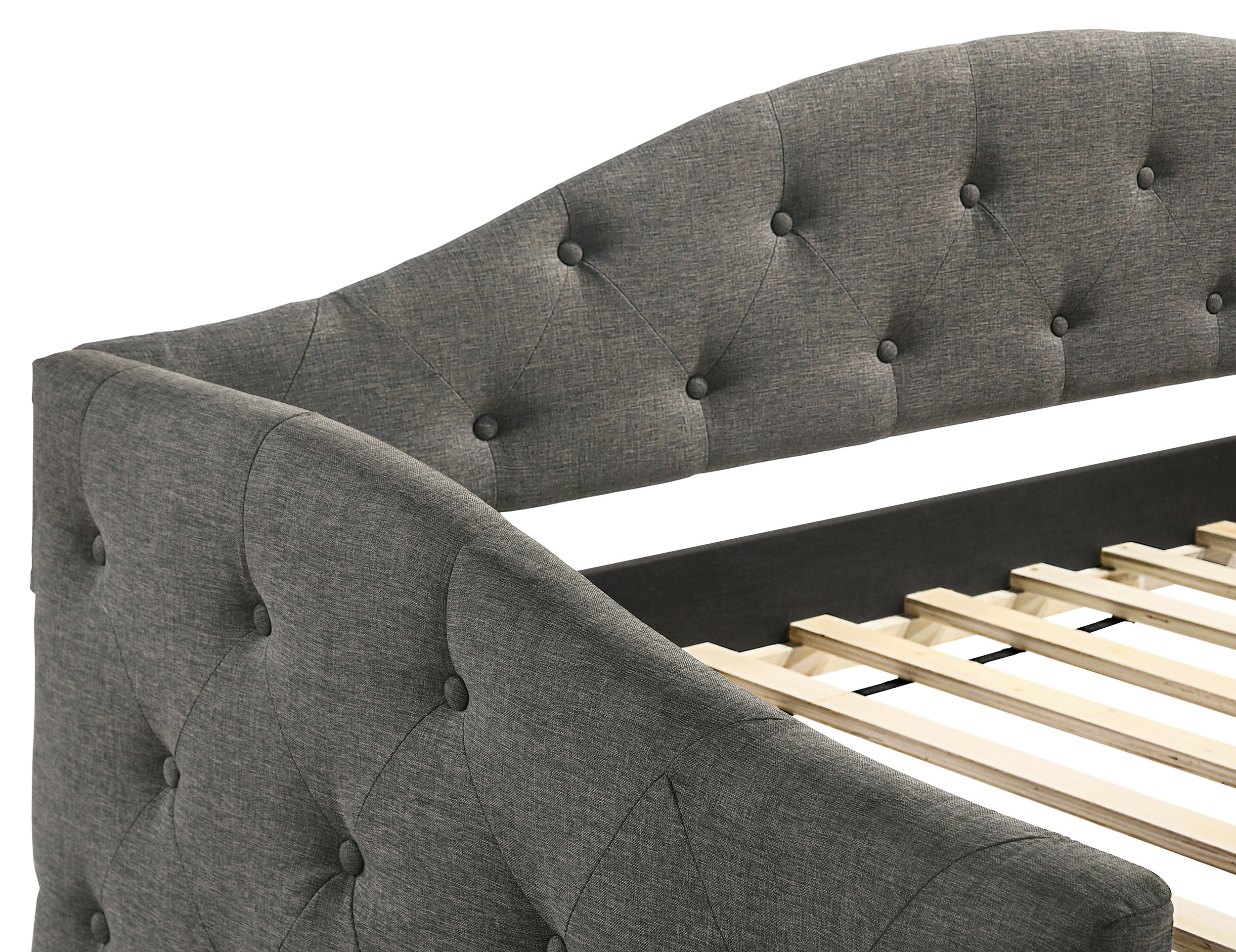 Sadie Upholstered Daybed with Trundle Grey
