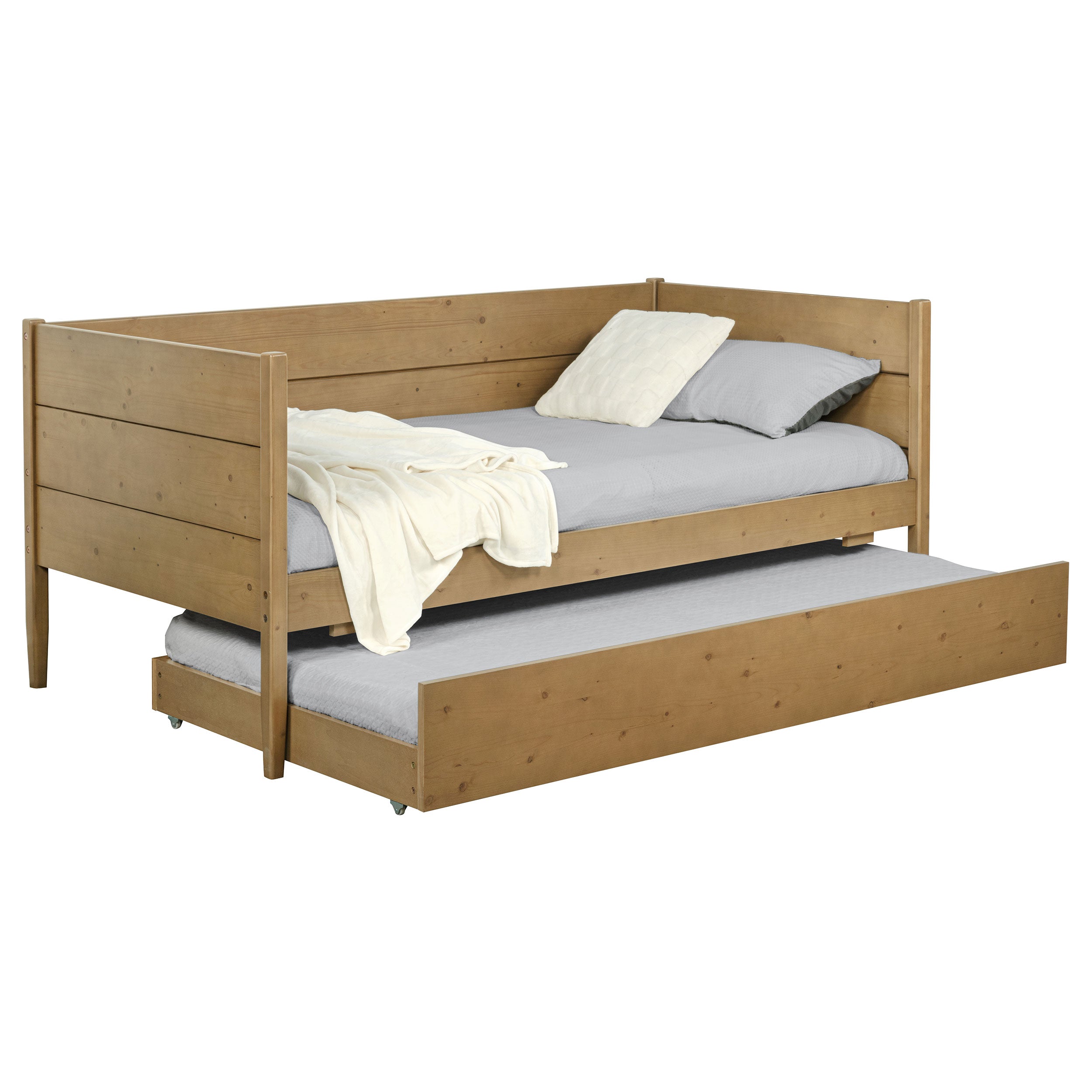 Calinda Wood Daybed With Trundle Natural