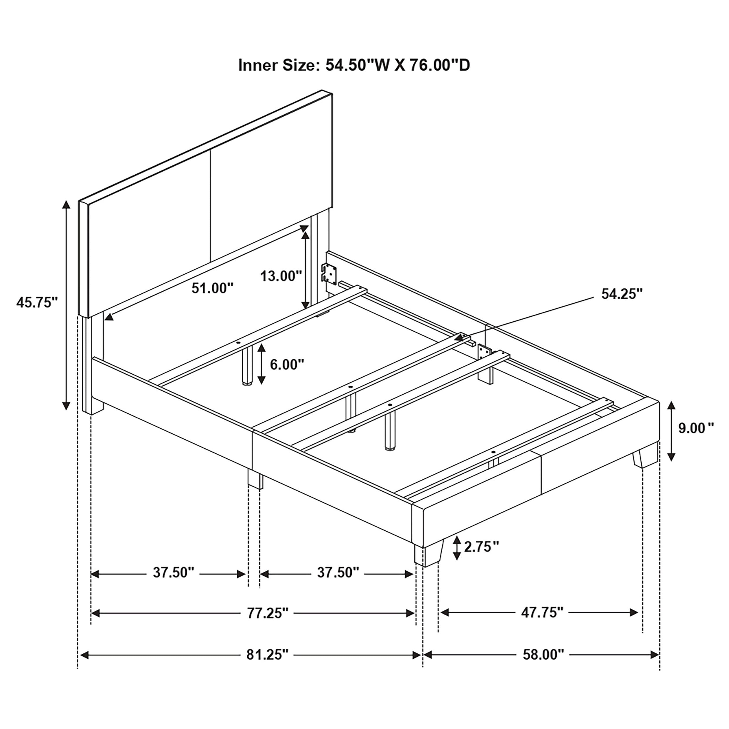 Dorian Fabric Upholstered Panel Bed Cream