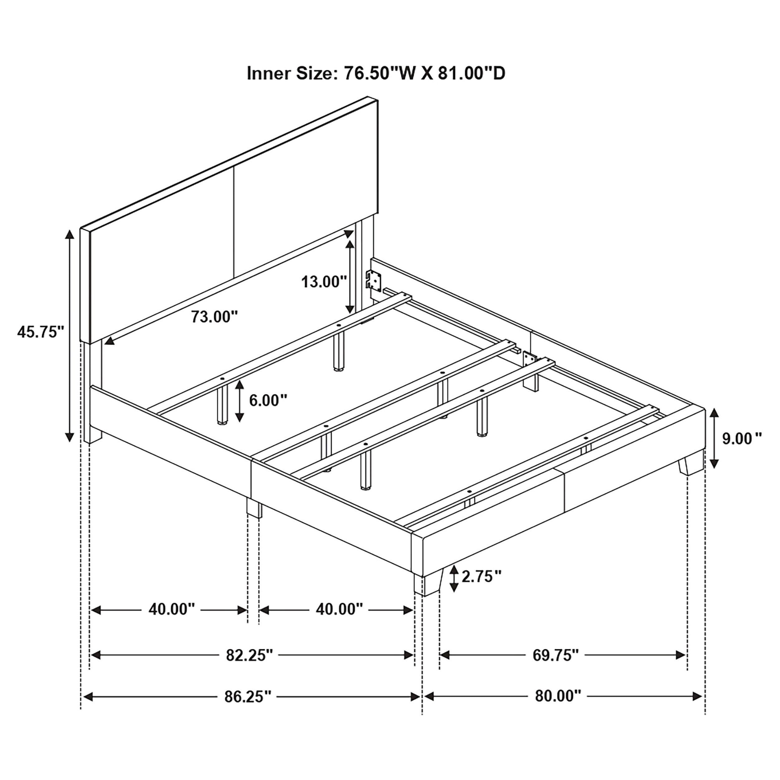 Dorian Fabric Upholstered Panel Bed Cream