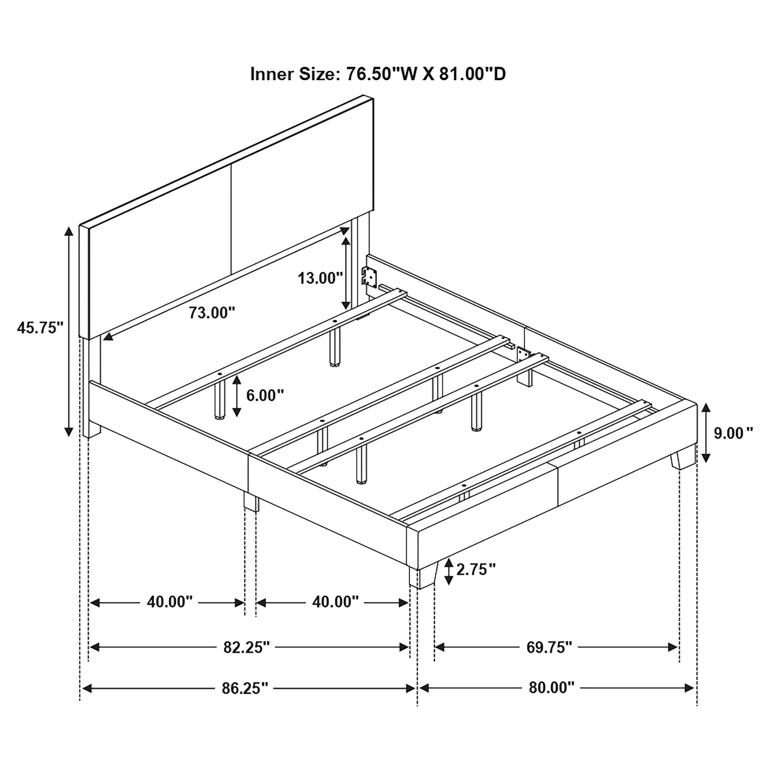 Dorian Fabric Upholstered Panel Bed Cream